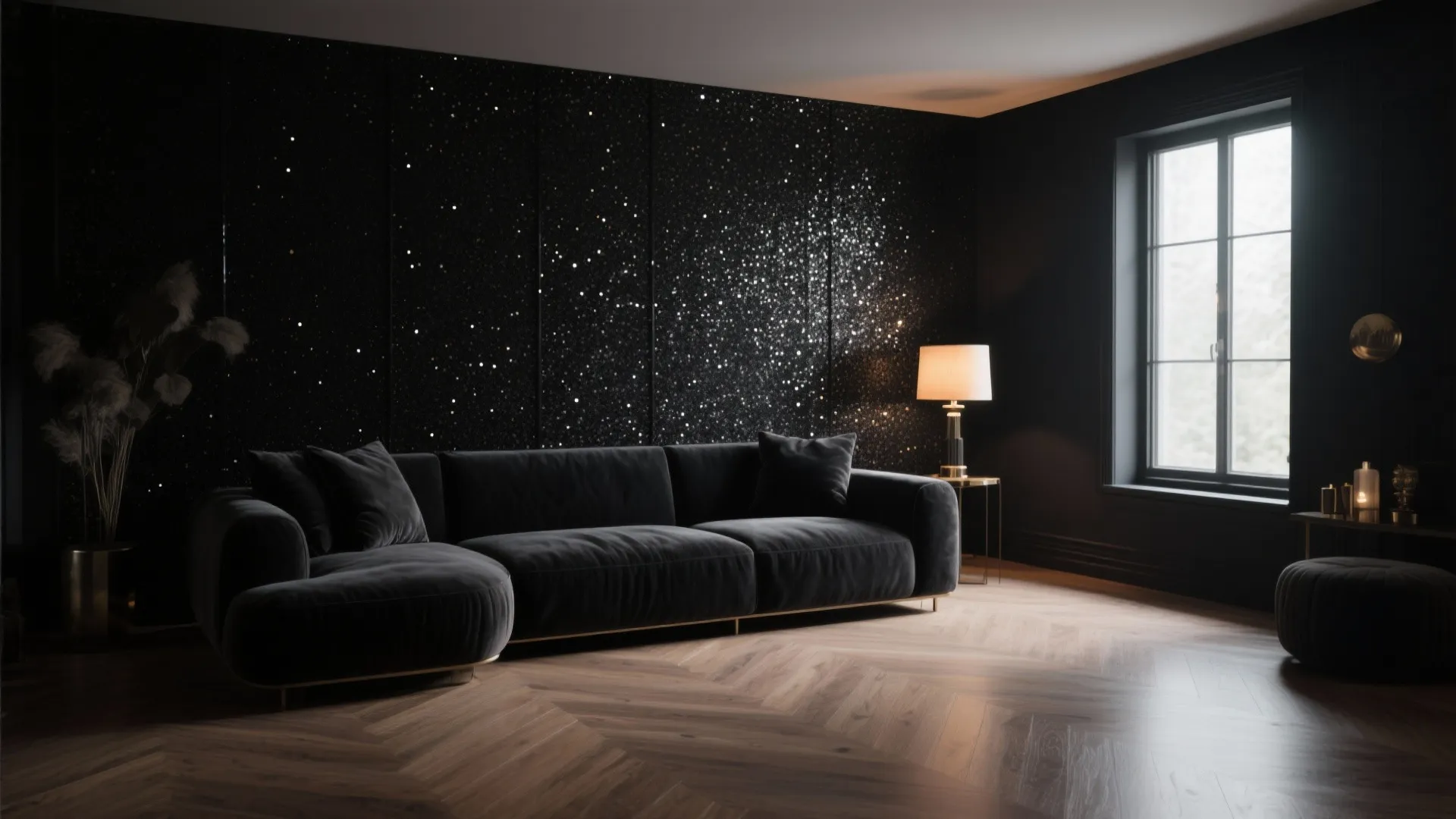 1. Moody Glam Accent Wall
