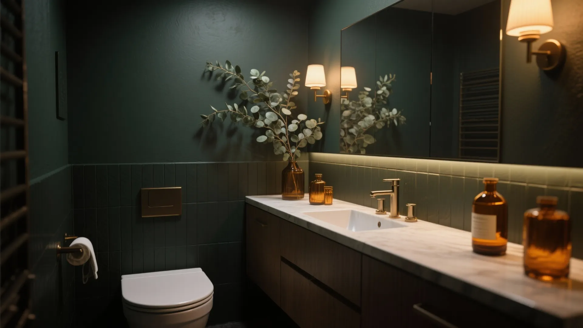 3. Moody Palette with Natural Greenery