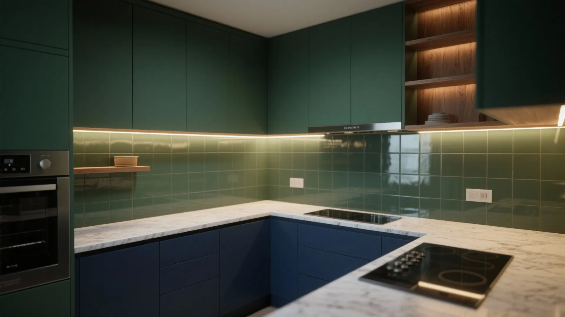 2. Moody Matte Greens and Deep Blues