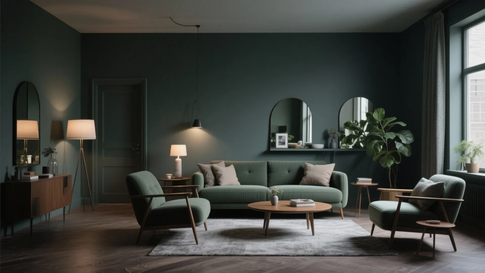 5. Moody Grey Green Walls