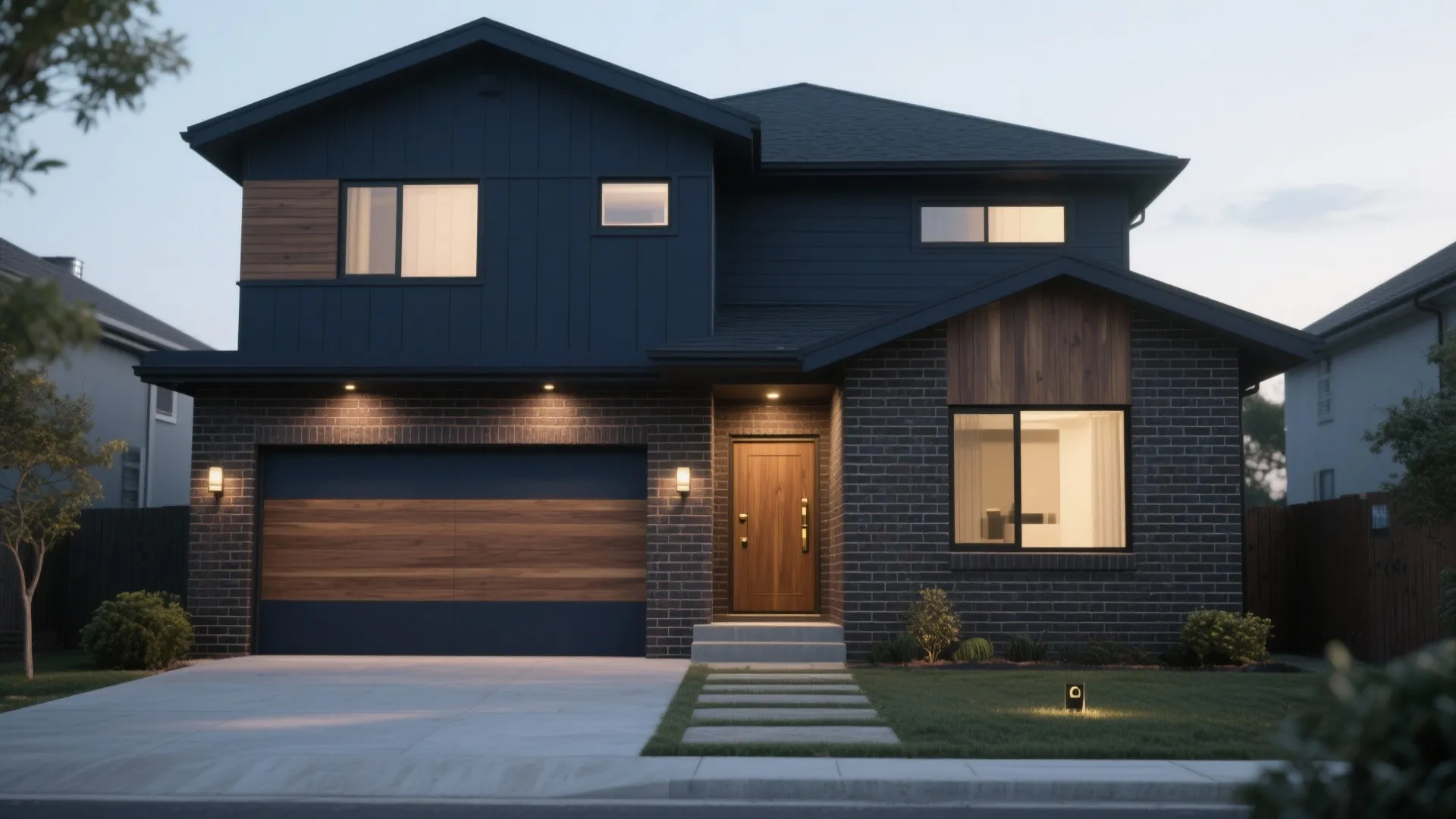 2. Moody Deep Hues for Dramatic Curb Appeal