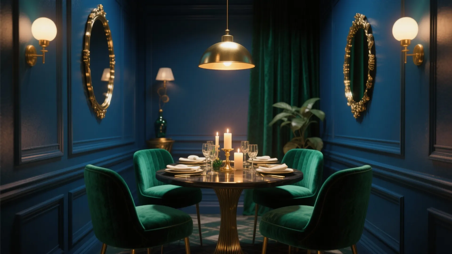 1. Moody jewel tones for intimate dinners