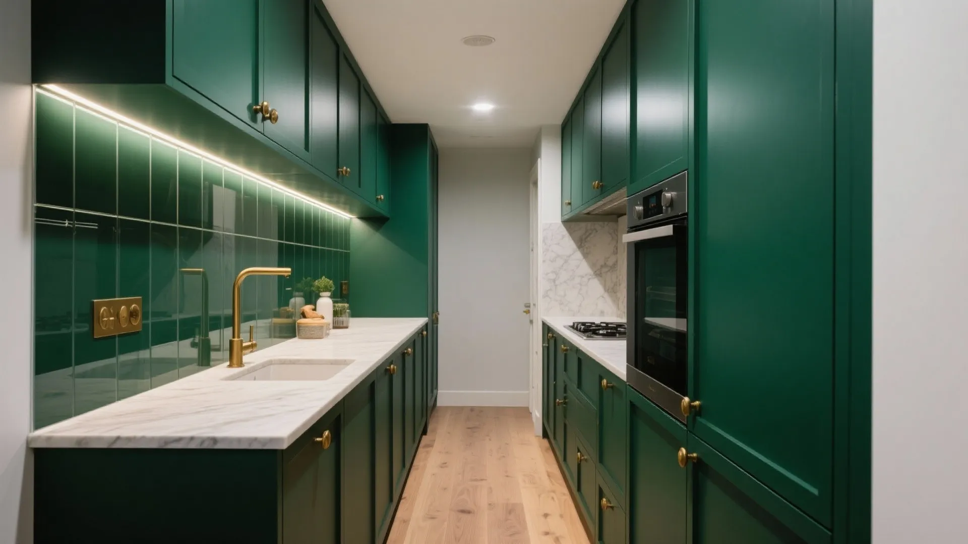 2) Moody Kitchens: Matte Cabinets, Warm Metals