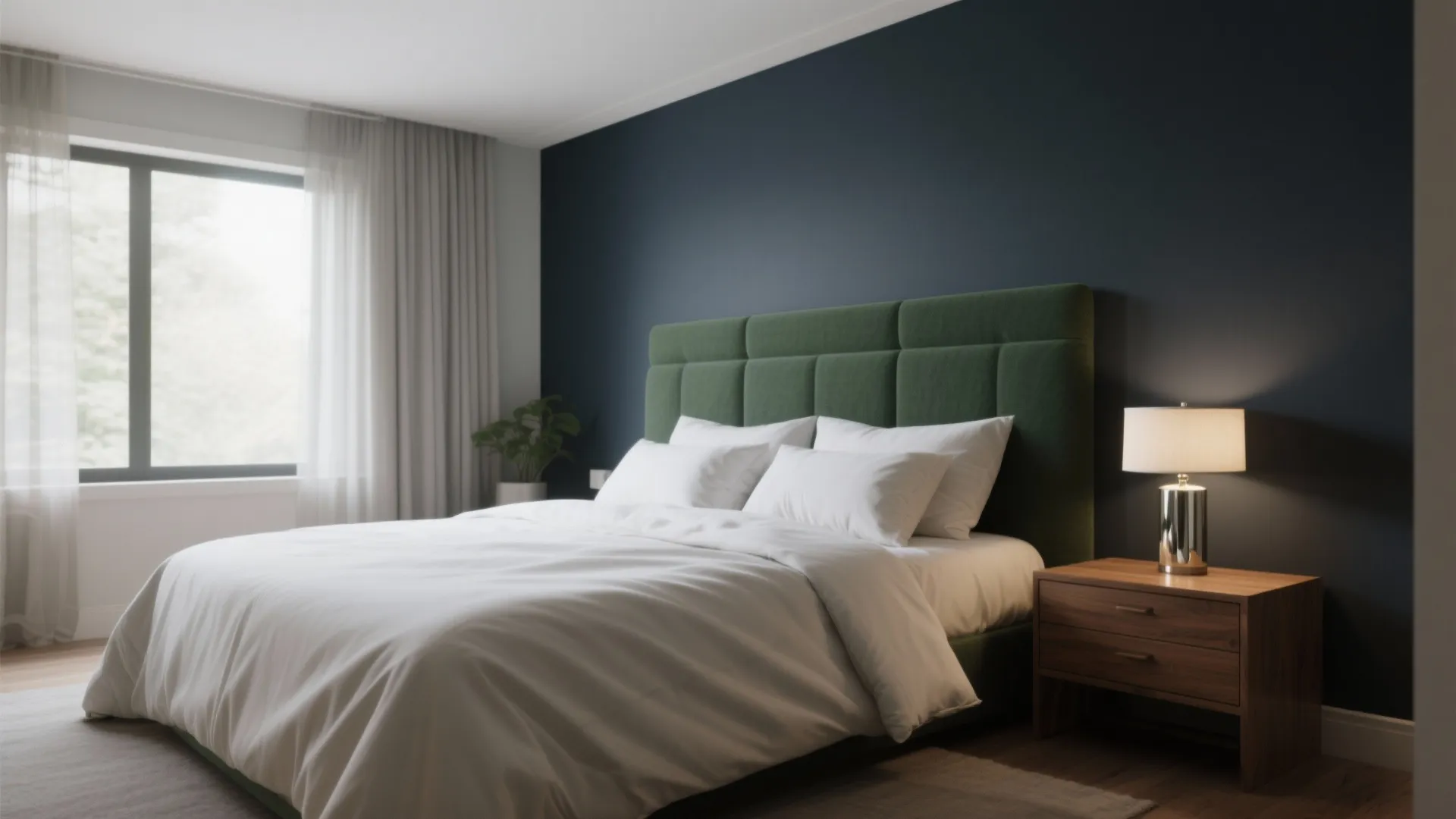 1. Moody Matte Behind the Headboard