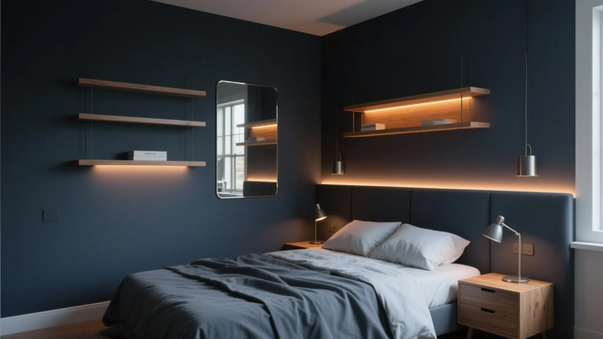 1. Moody Minimalist with Accent Lighting