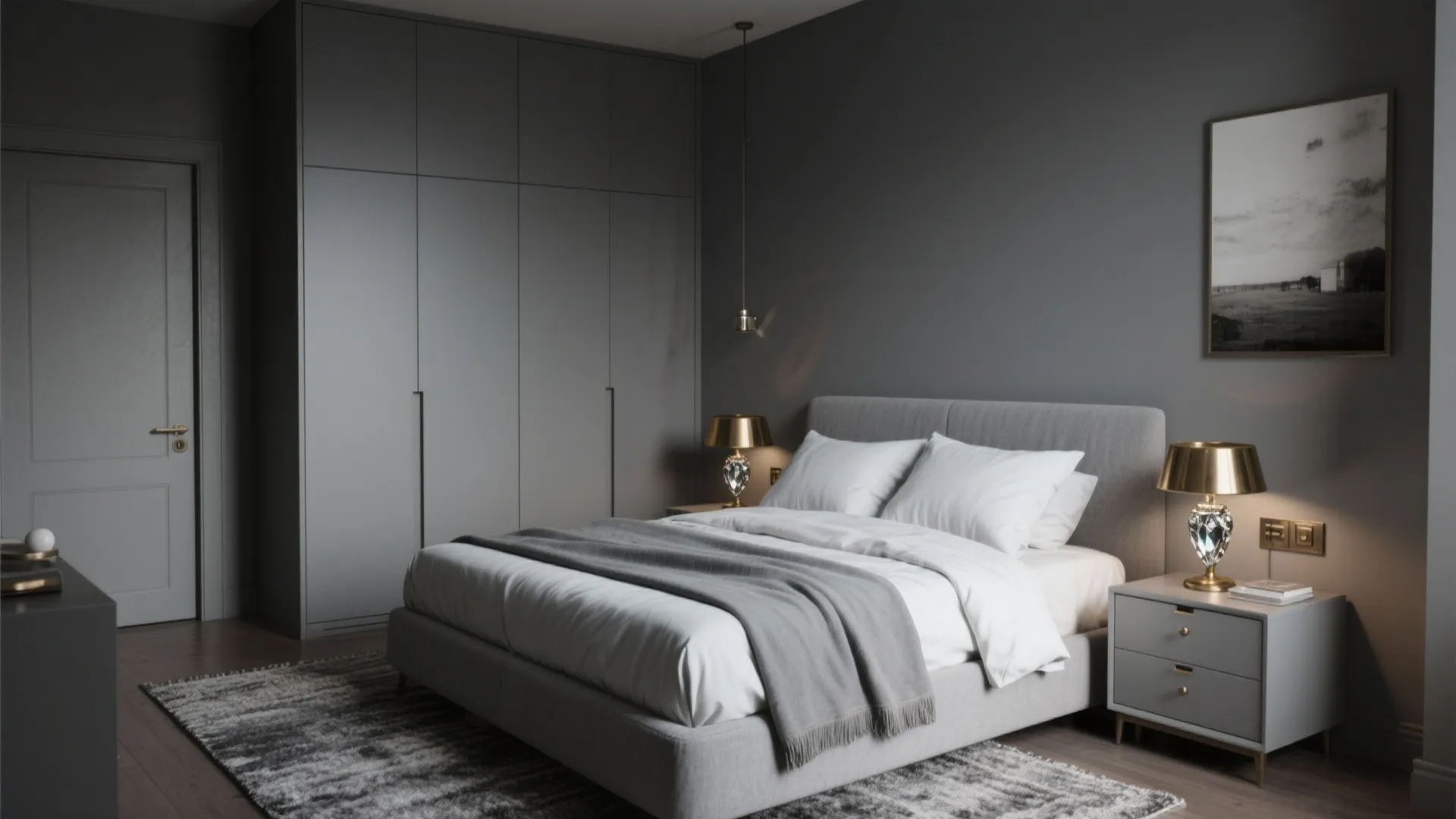 Moody Monochrome with Metallic Accents