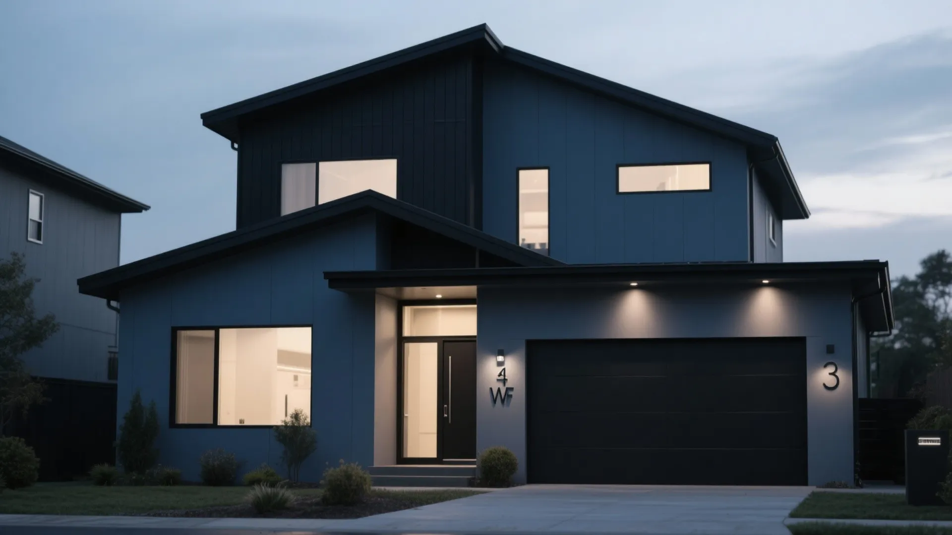 3. Moody Monochrome: Navy with Charcoal Trim