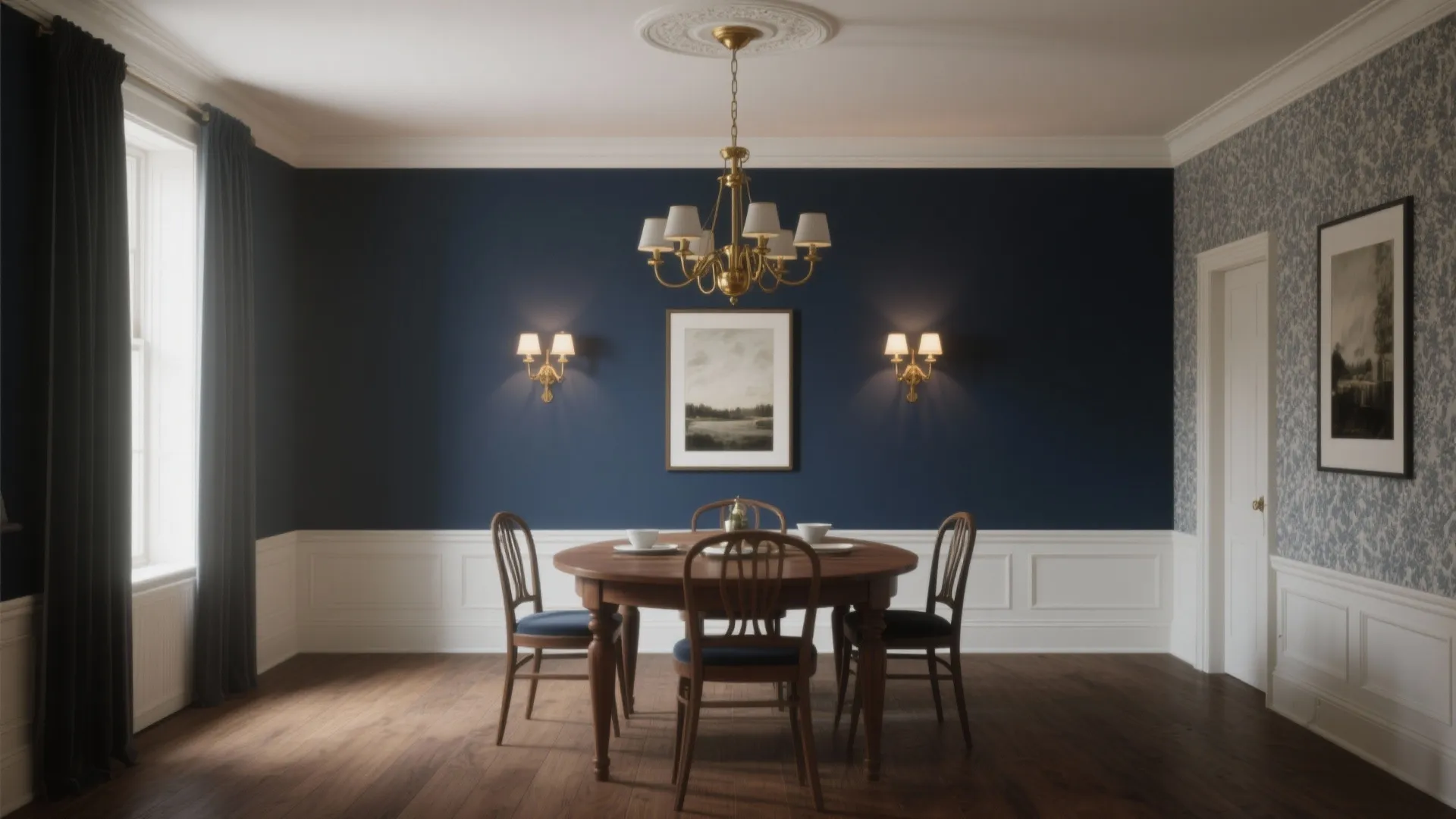 1. Moody Navy with Warm Accents