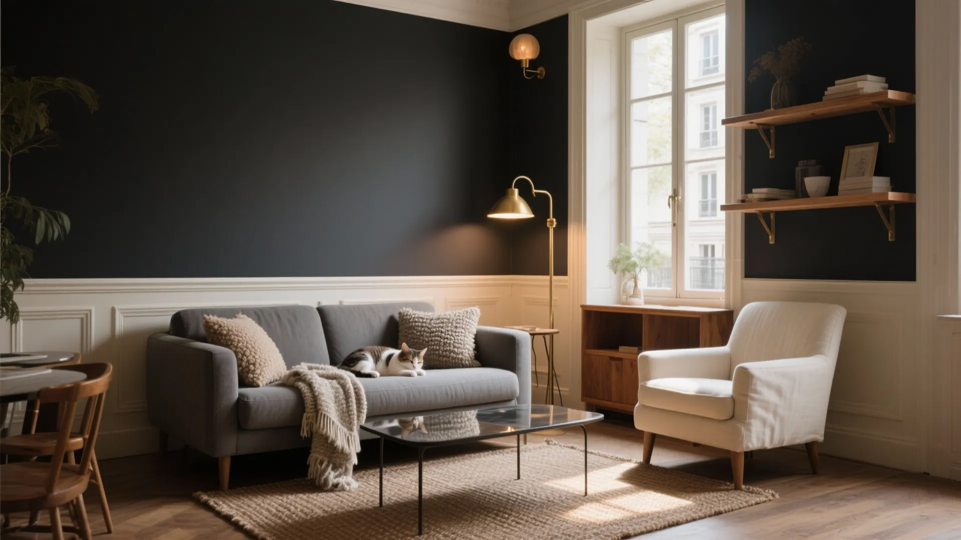 Black Grey Cream Living Room Ideas — 5 Inspo: How I turned a tiny living room into a stylish black, grey and cream haven