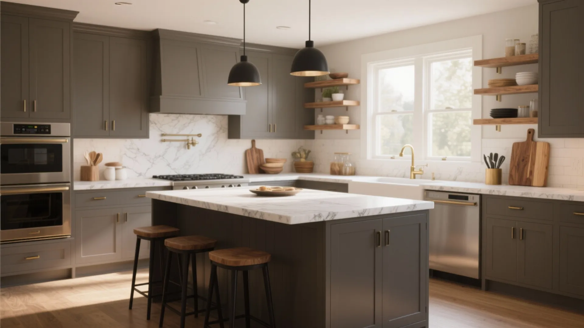 Grey Kitchen Cabinets with White Island — 5 Smart Ideas: How I turned small kitchens into stylish, functional spaces using grey cabinets and a white island