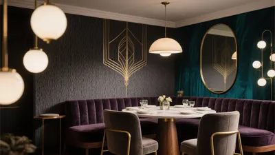 Luxury Dining Room with Art Deco Accents