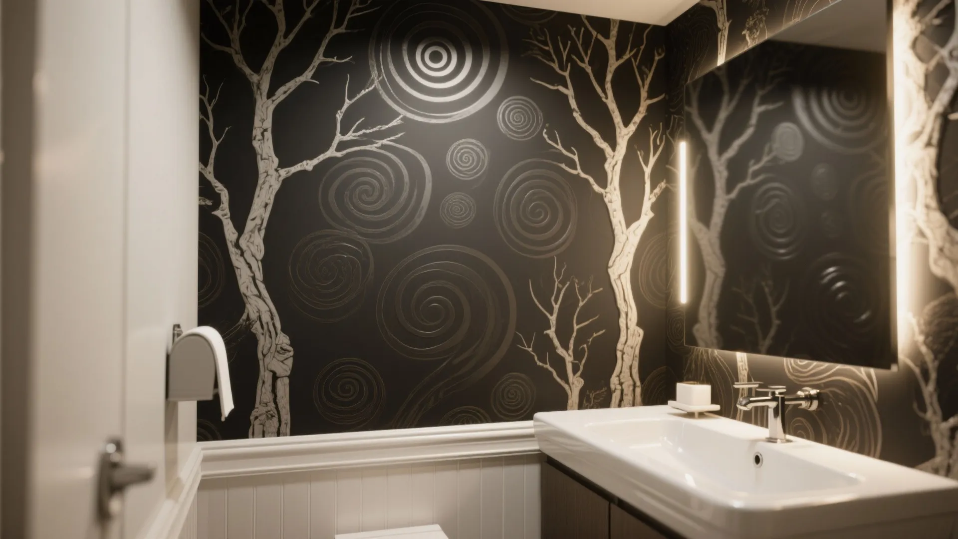 1. Moody Wallpaper with Whimsical Silhouettes