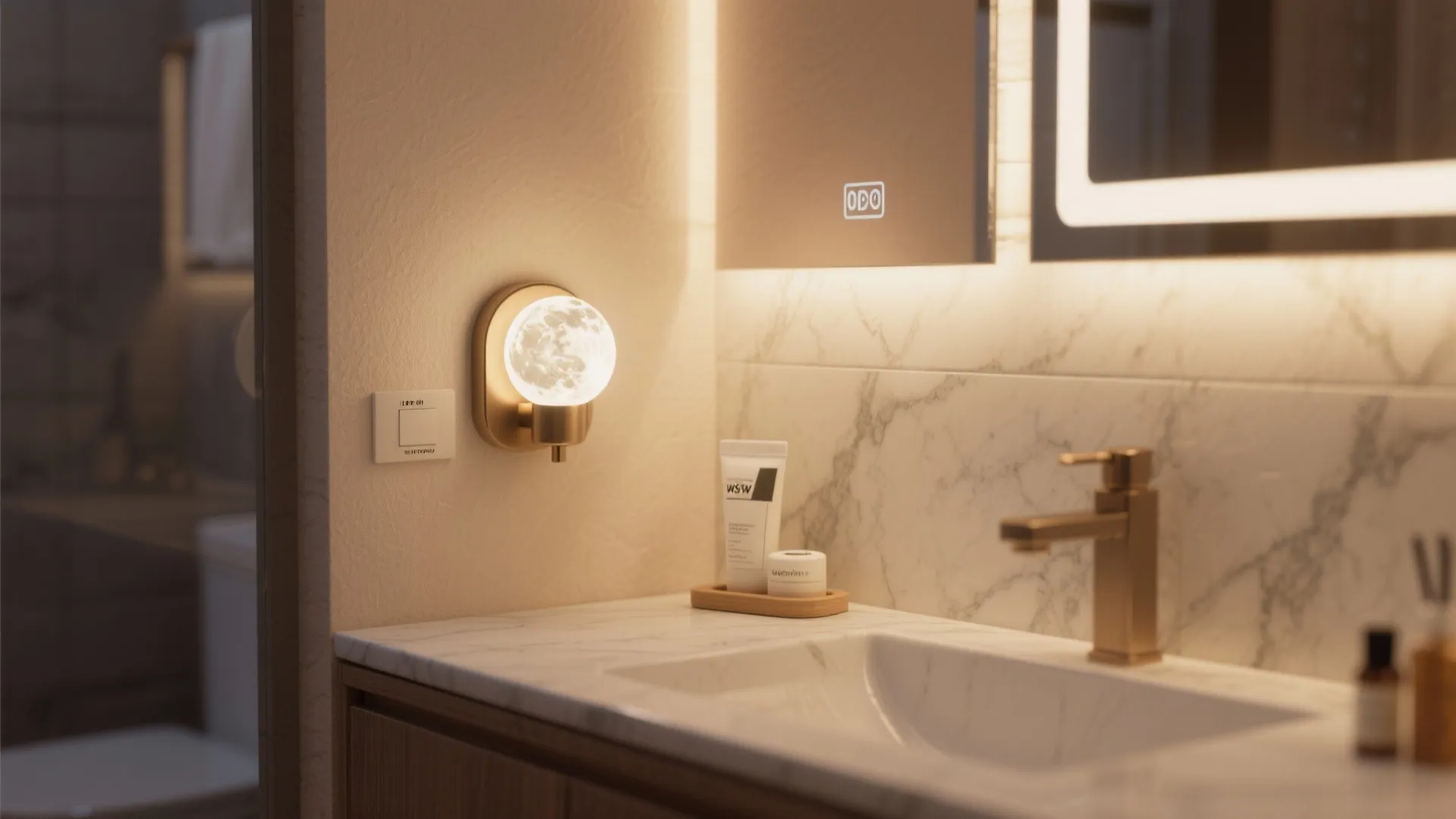 3. Layered Moonlight for a Bathroom Vanity