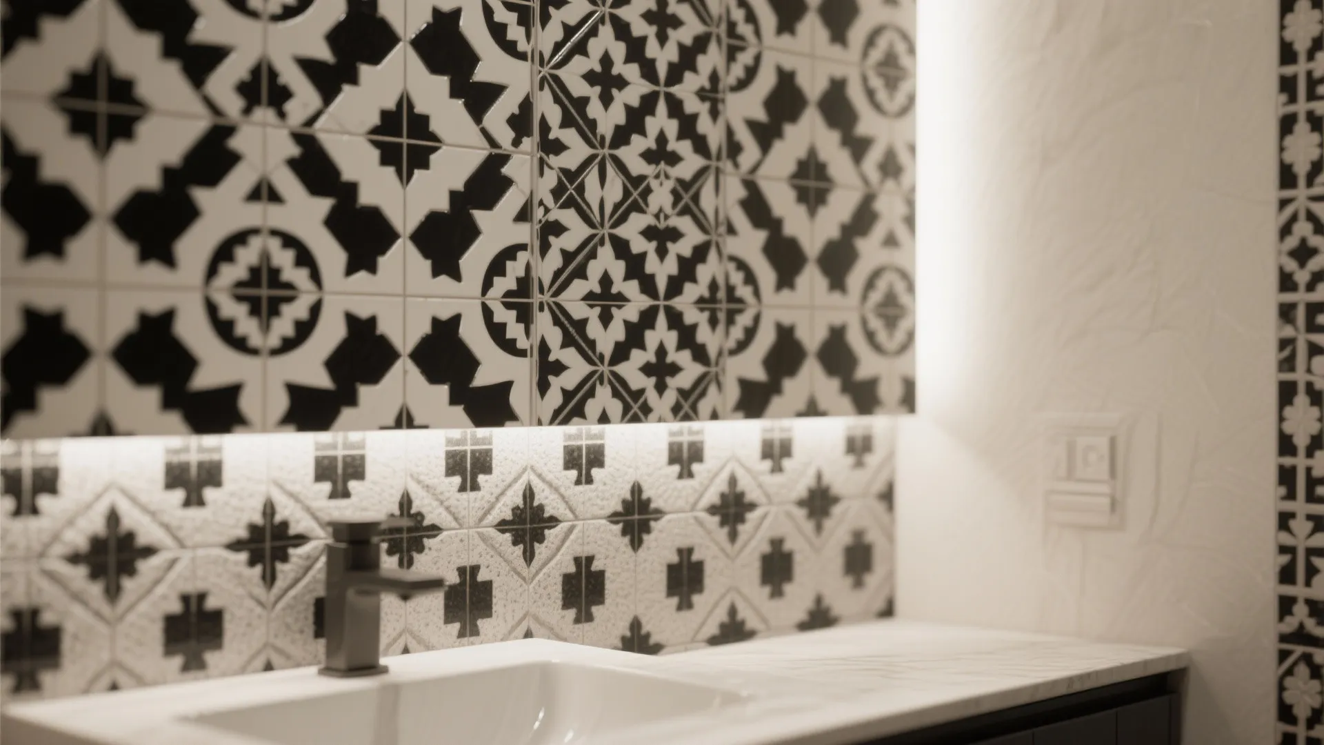 3. Moroccan-Inspired Patterned Tile Accent