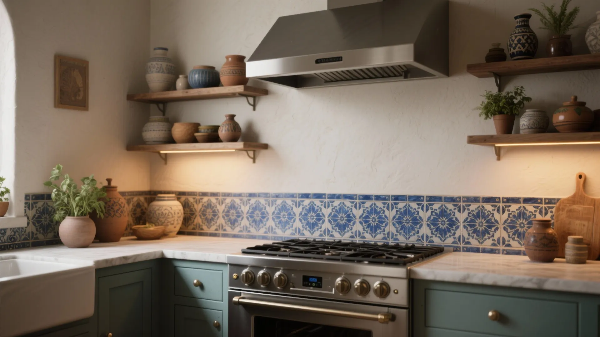 2. Patterned Moroccan Blue Tile for Personality