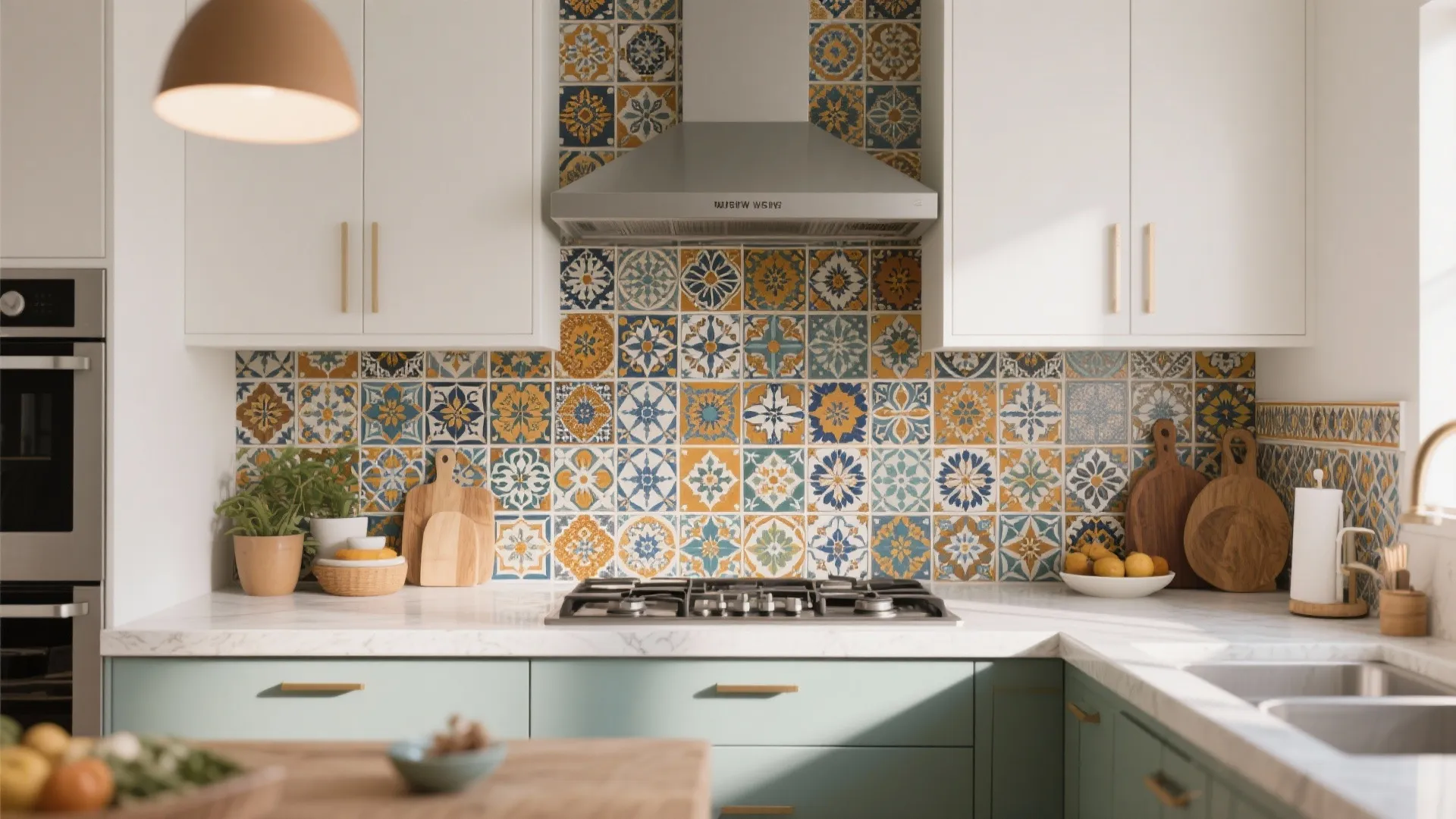 1. Statement Backsplash as Art