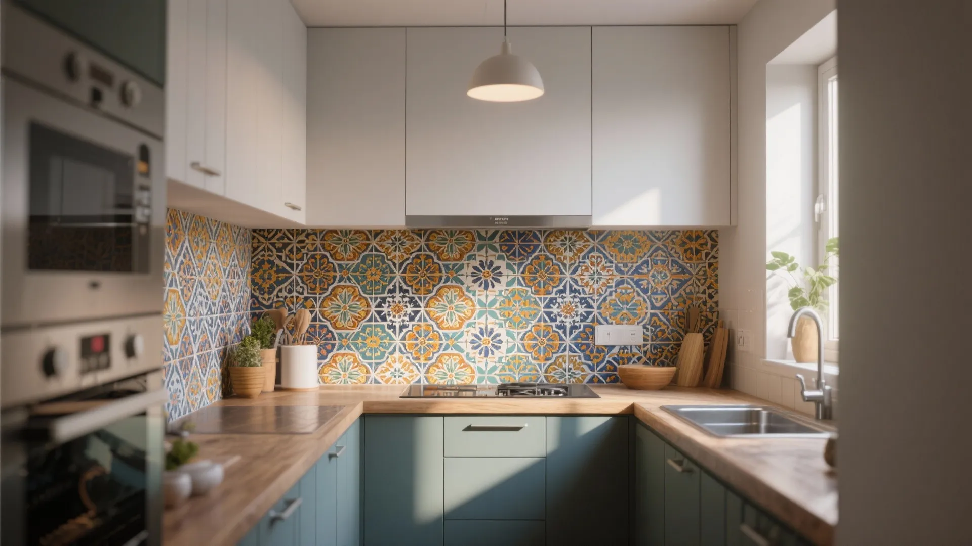 3. Use a Bold Backsplash