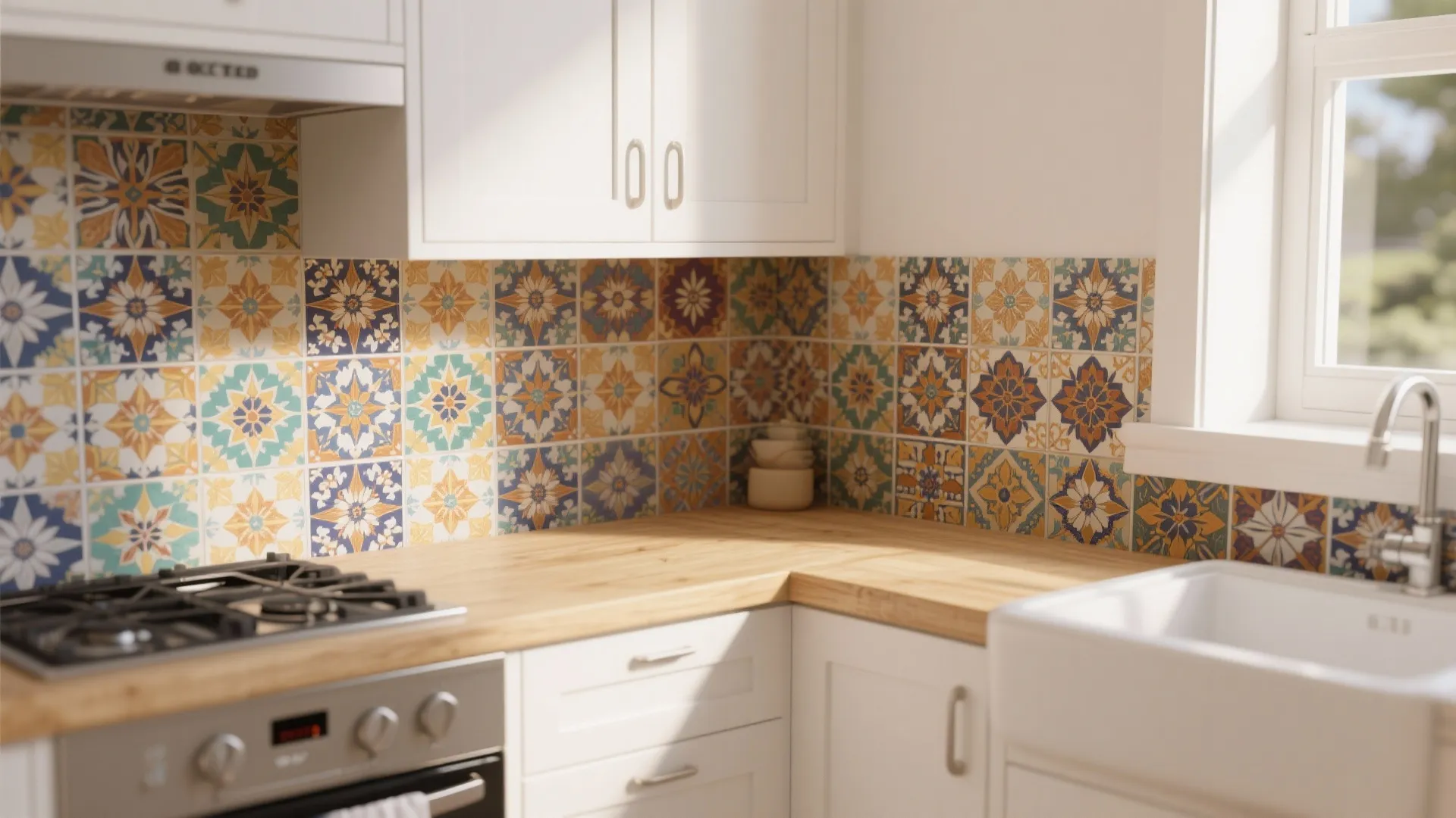 3. Colorful Backsplash Tiles