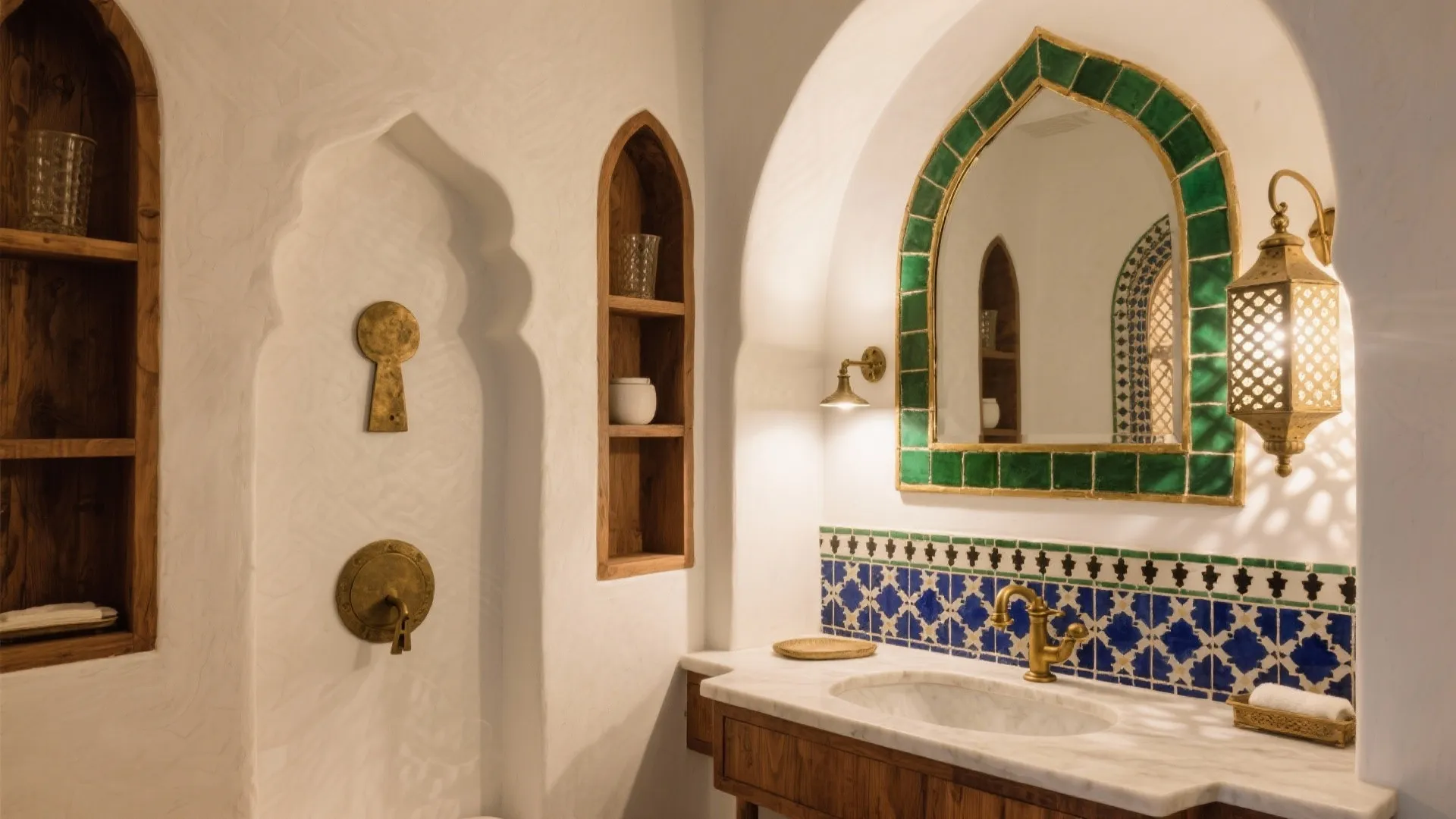 5 Moroccan Bathroom Design Ideas That Work: How I bring authentic zellige, tadelakt, arches, and warm brass into small bathrooms without chaos or overspend.