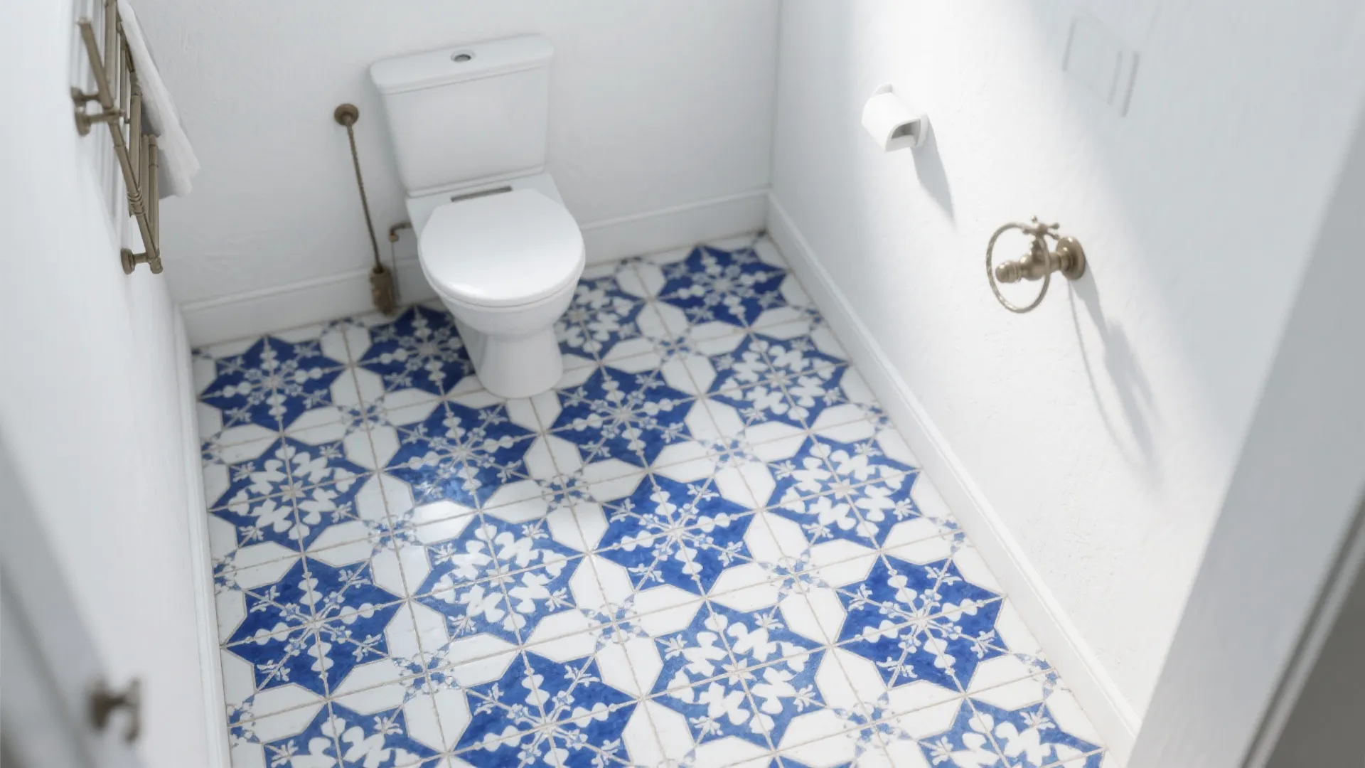 2. Patterned Moroccan-Inspired Blue Tiles as an Accent