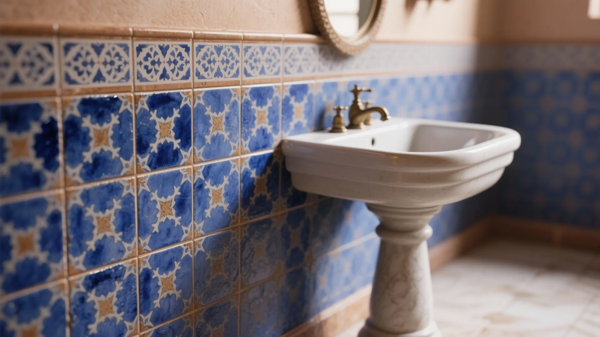 3. Patterned Blue Moroccan Tiles