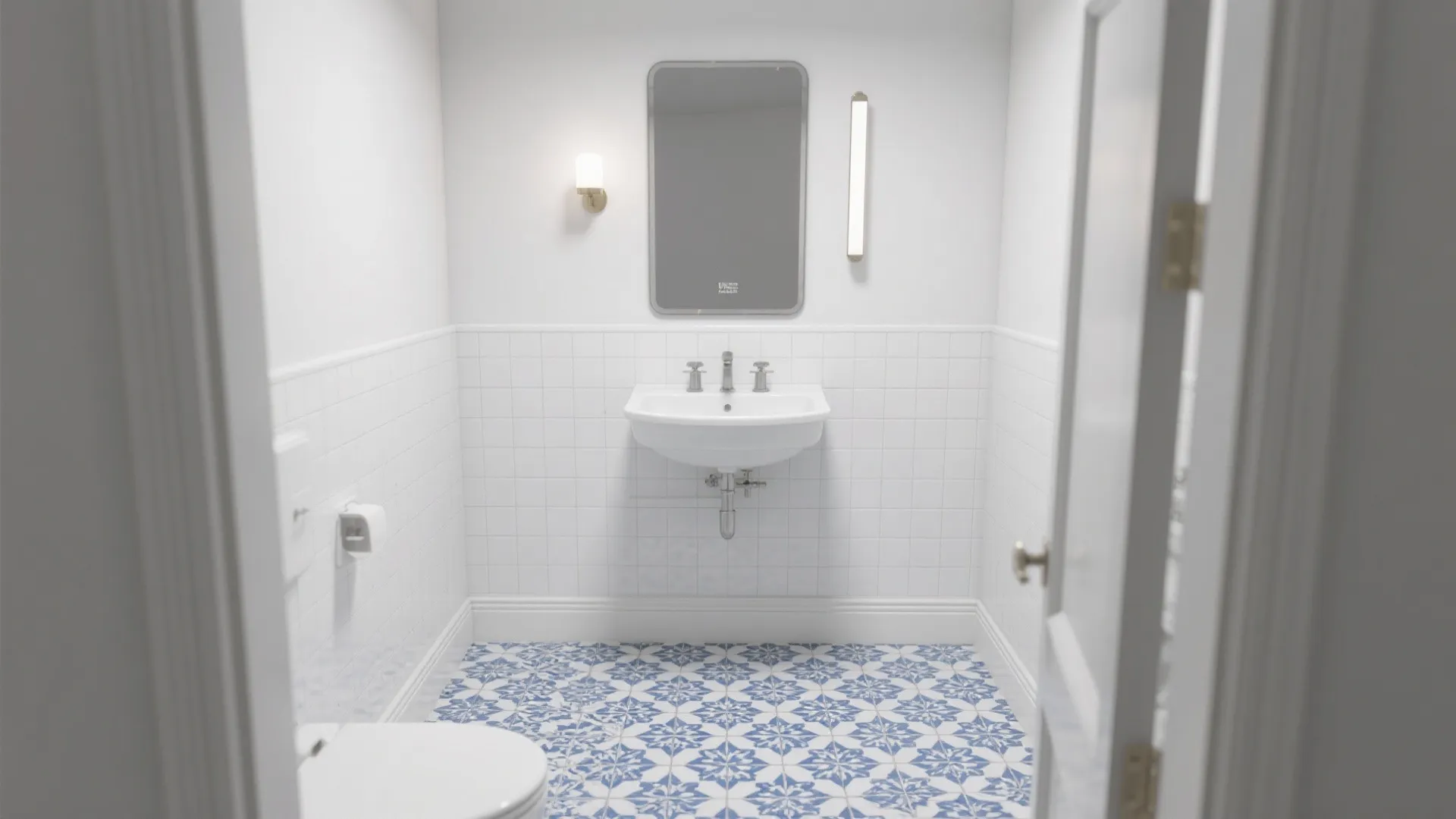 Moroccan-Inspired Blue Patterned Floor