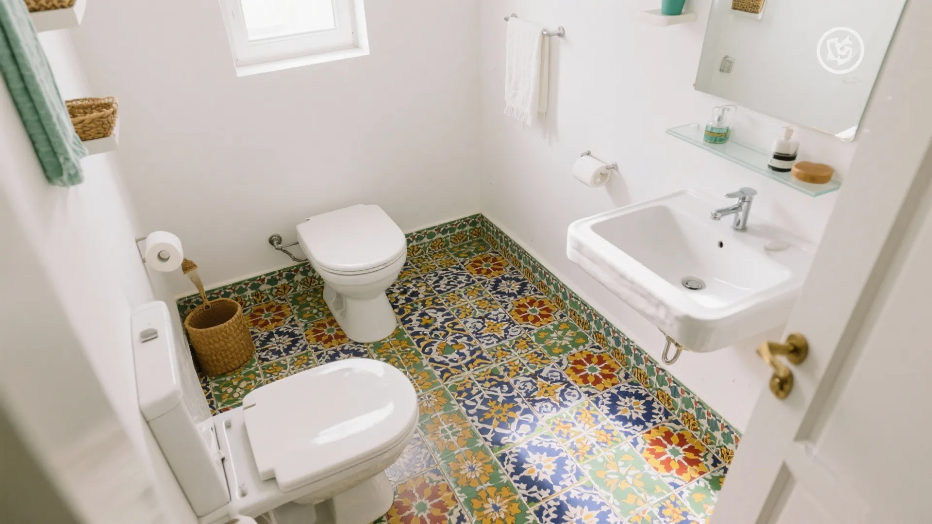 4. Bold Patterned Floor