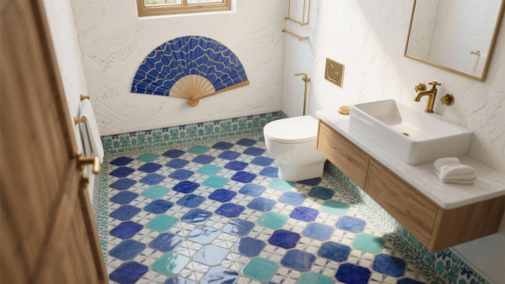 Moroccan-Inspired Blue Mosaics for Spa Vibes
