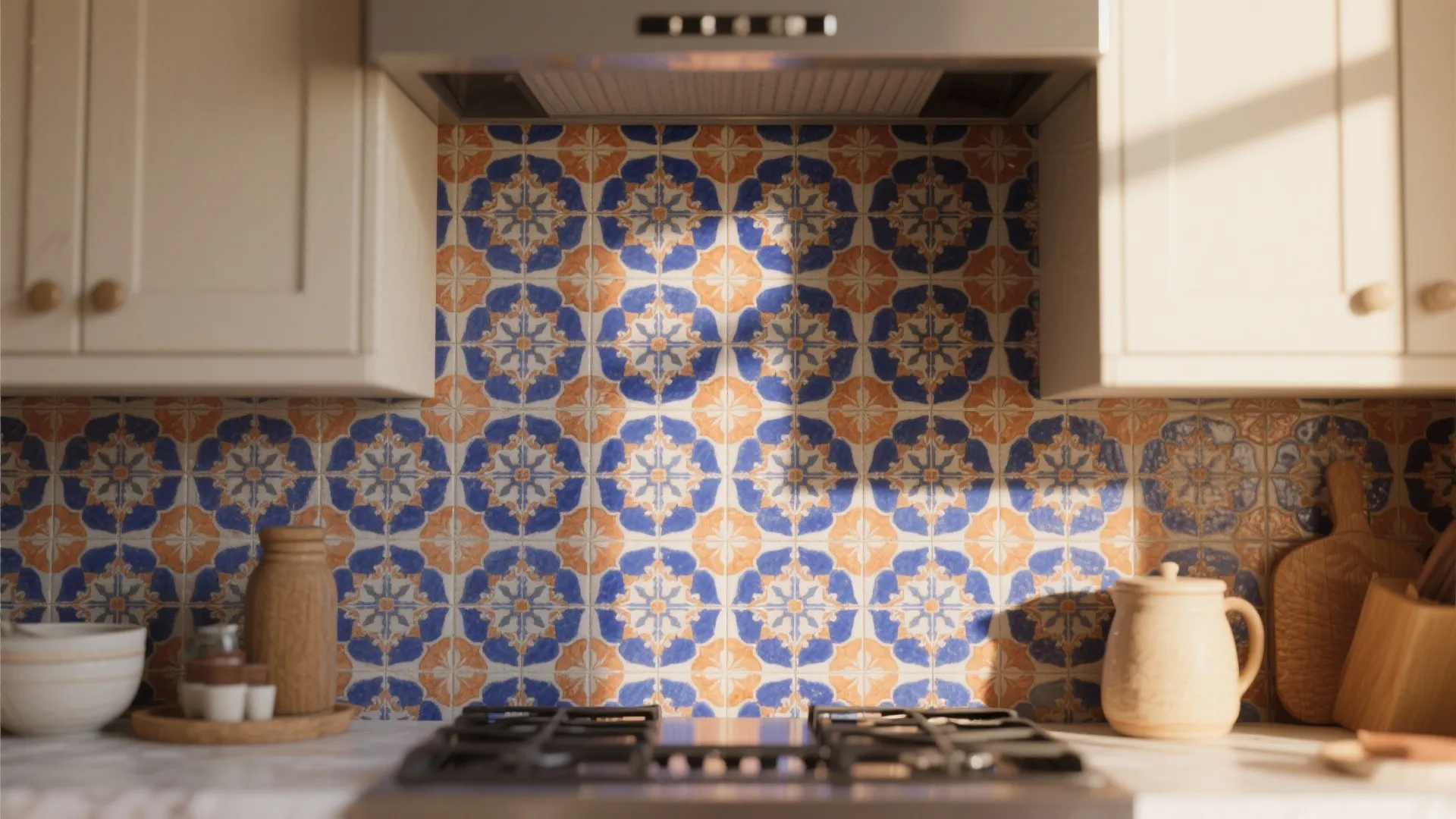 Statement tile backsplash