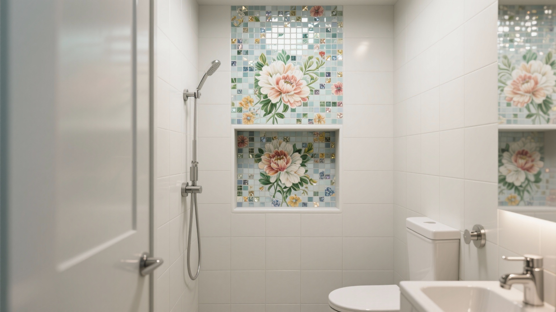 5 Bathroom Wall Tiles Flower Design Ideas