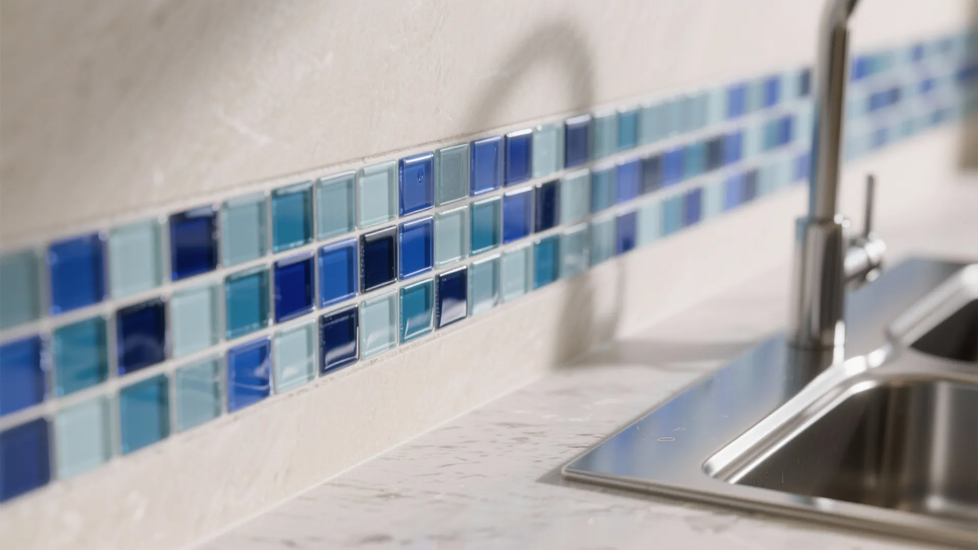 3. Mosaic Accent Band Above Counters