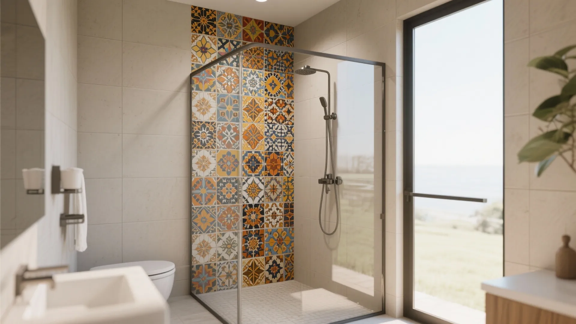 7. Bold Mosaic Accent Wall