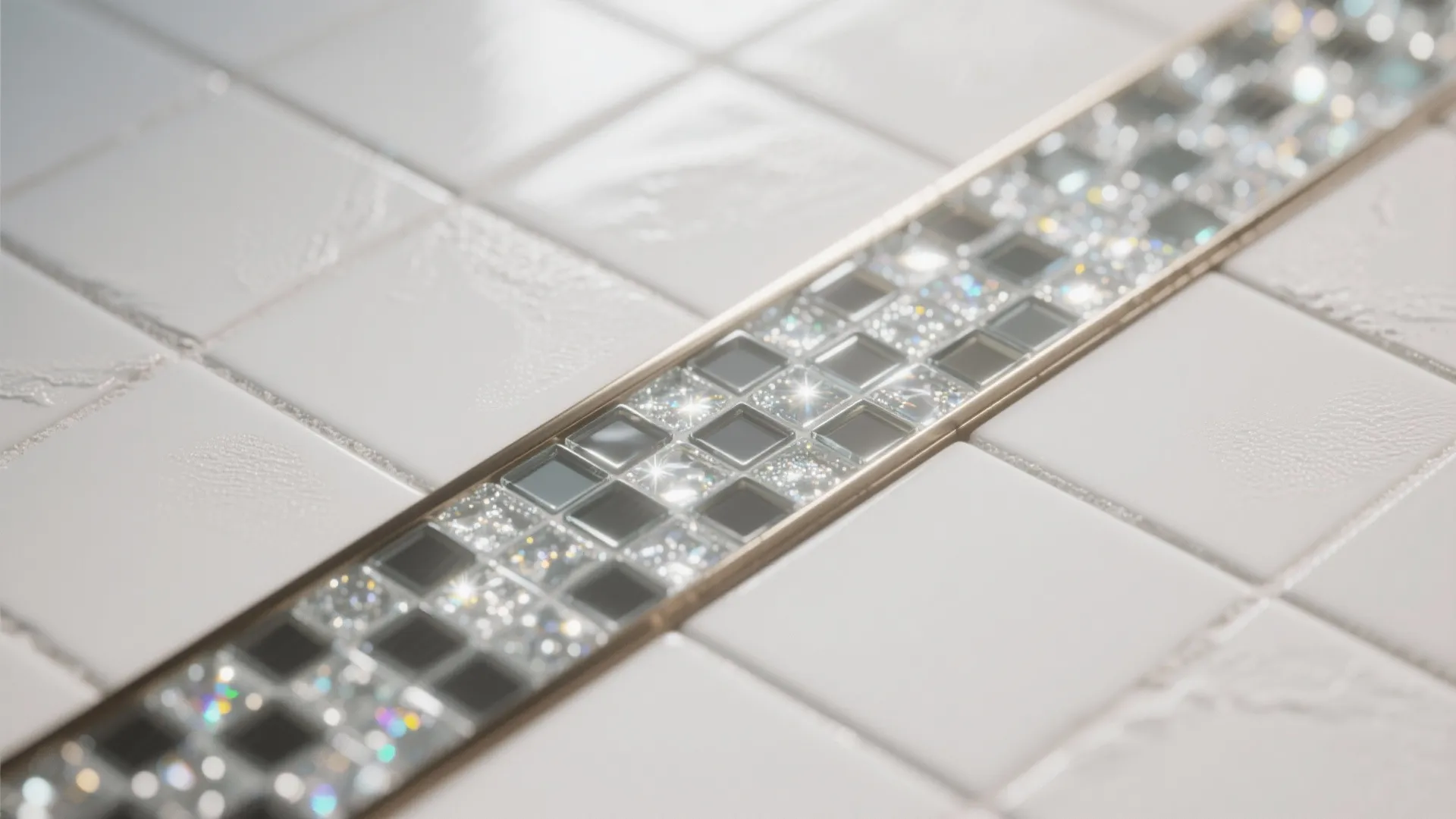 3. Metallic or Glass Mosaic Accent Strip