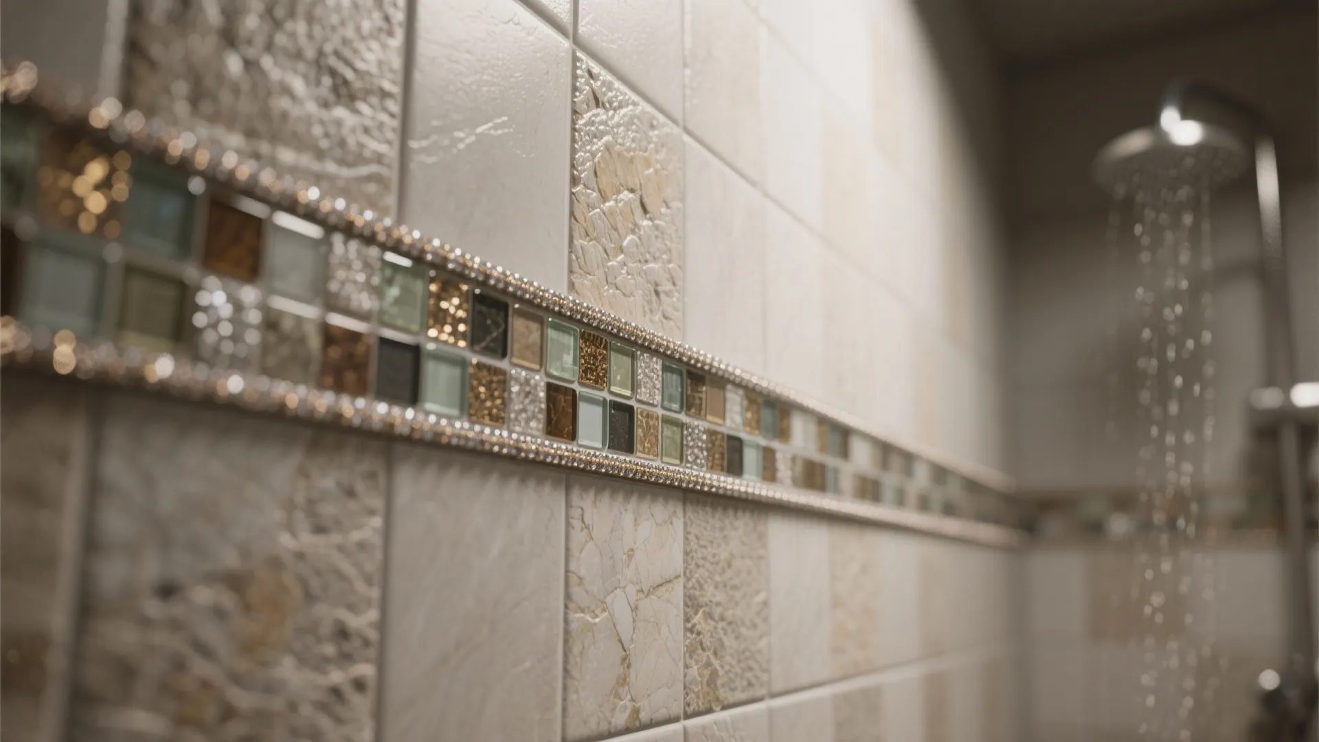 3. Mosaic accent strips to add depth