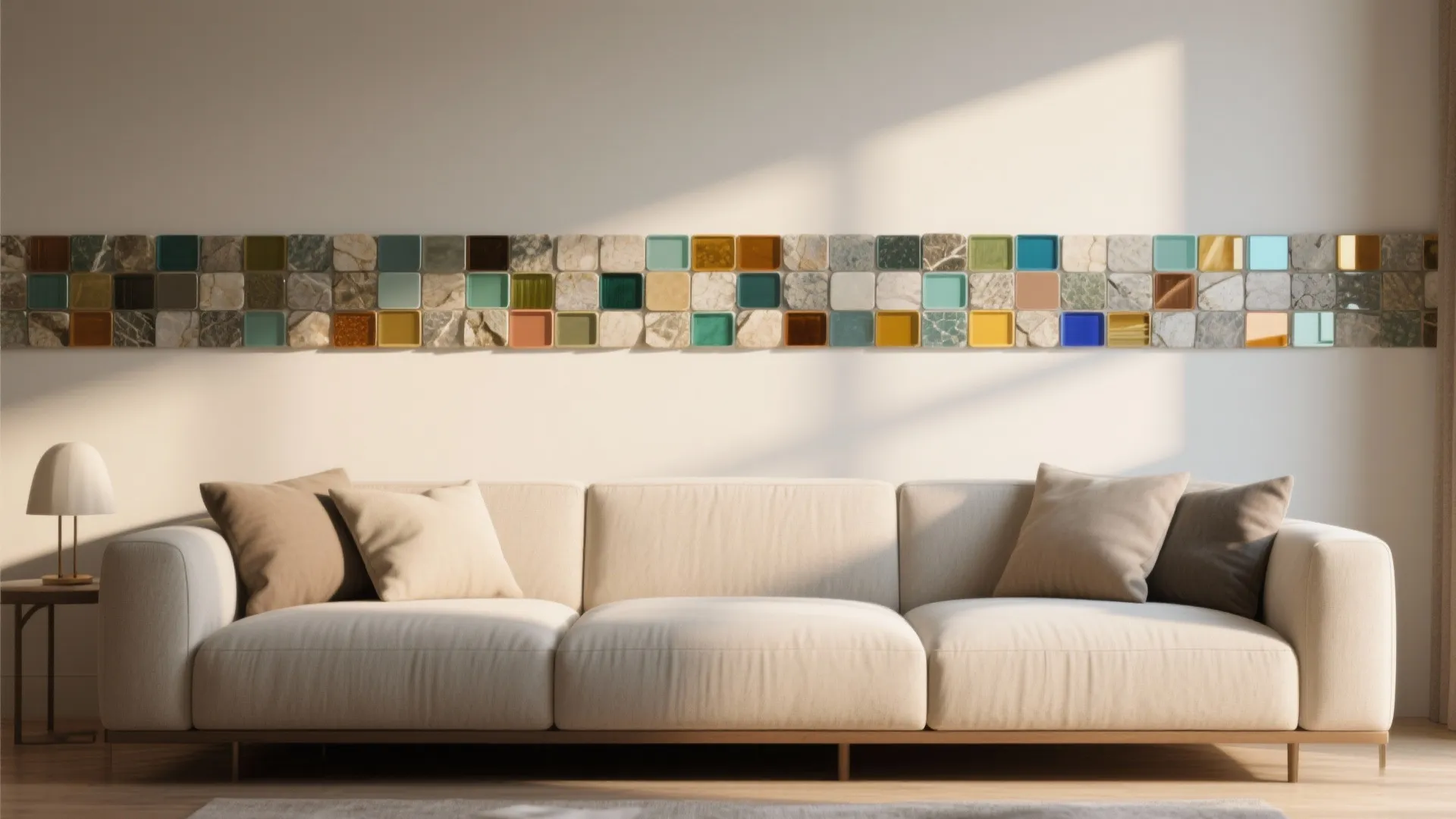 5. Mosaic accent strips to define zones