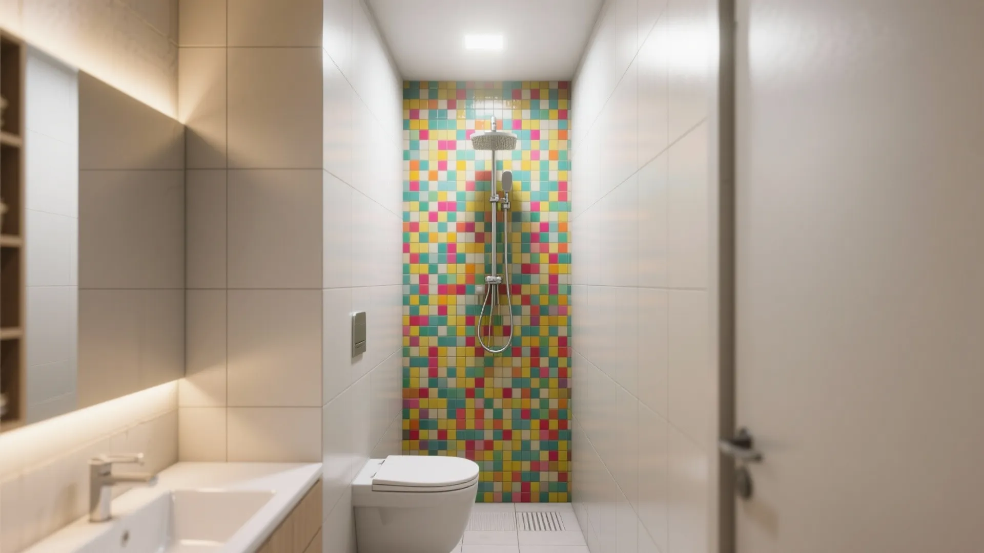 3. Bold Mosaic Accent Wall