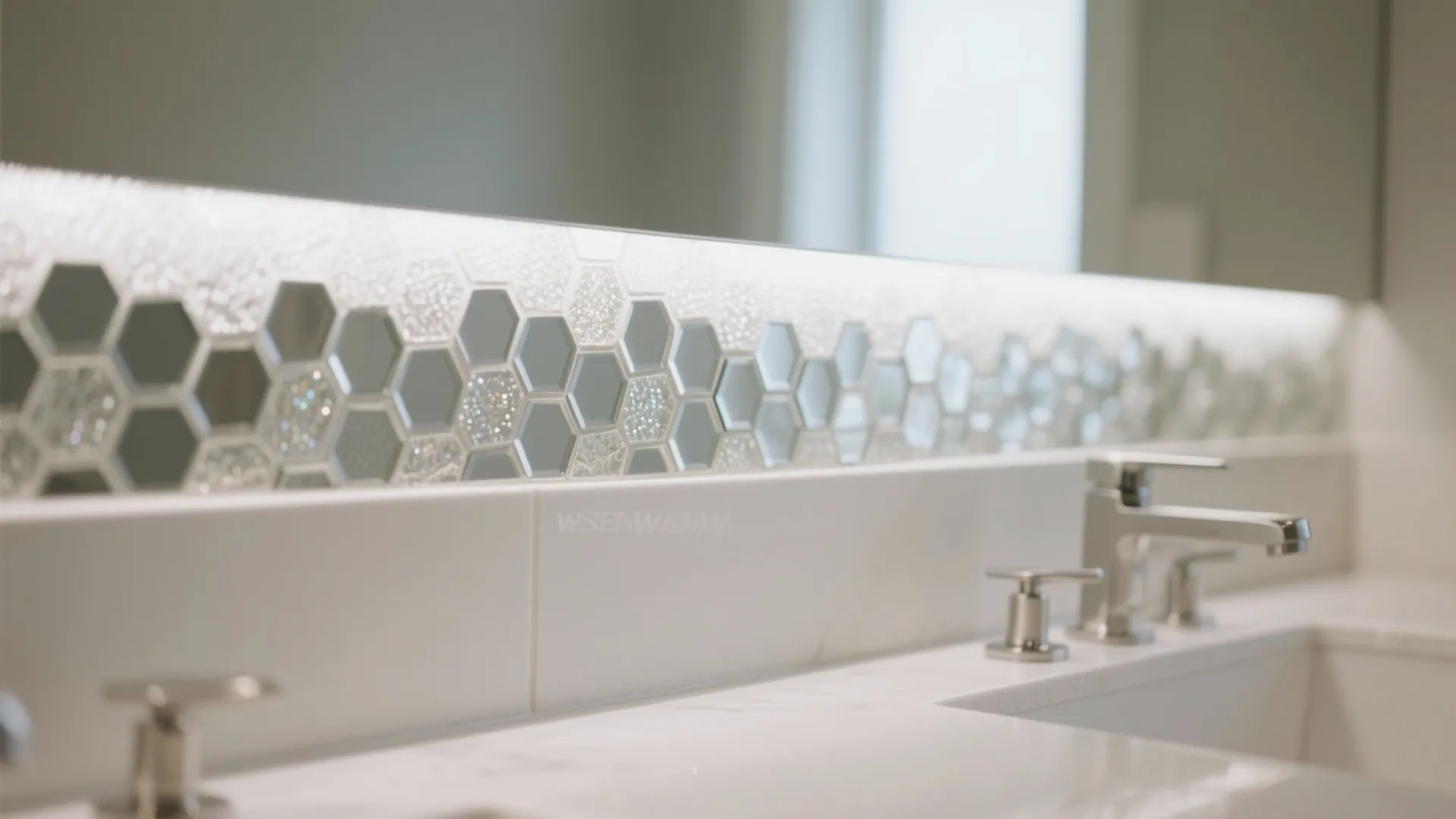Patterned mirror mosaic as a sparkling accent