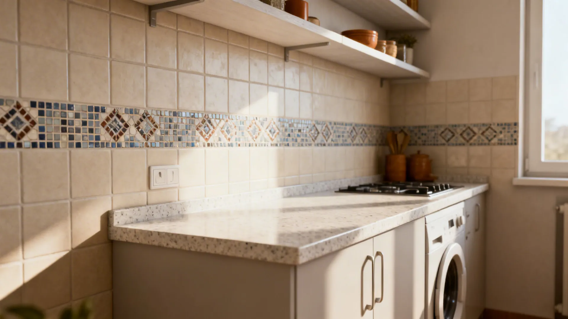 5) Patterned Mosaic Bands as a Budget-Friendly Feature