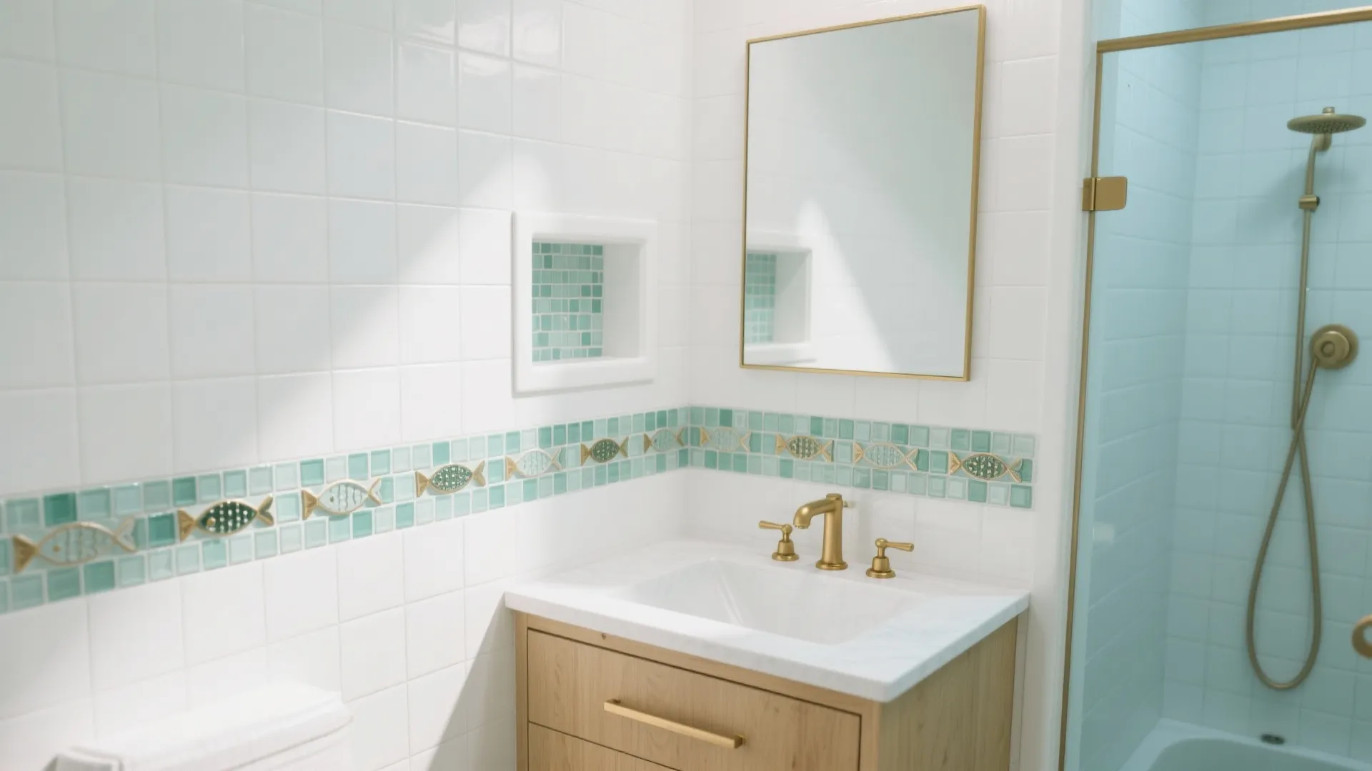 Mosaic Fish Borders and Recessed Niches