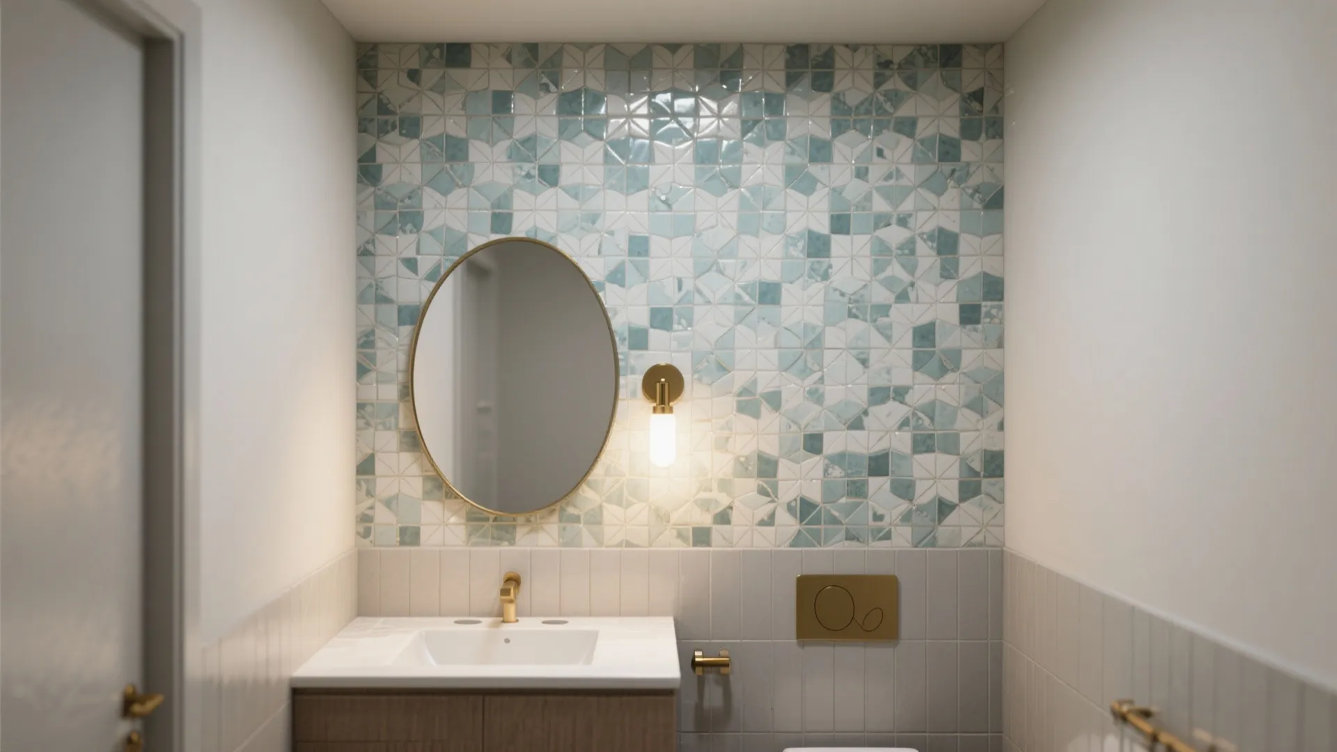 Patterned or mosaic feature wall as a one-and-done focal point