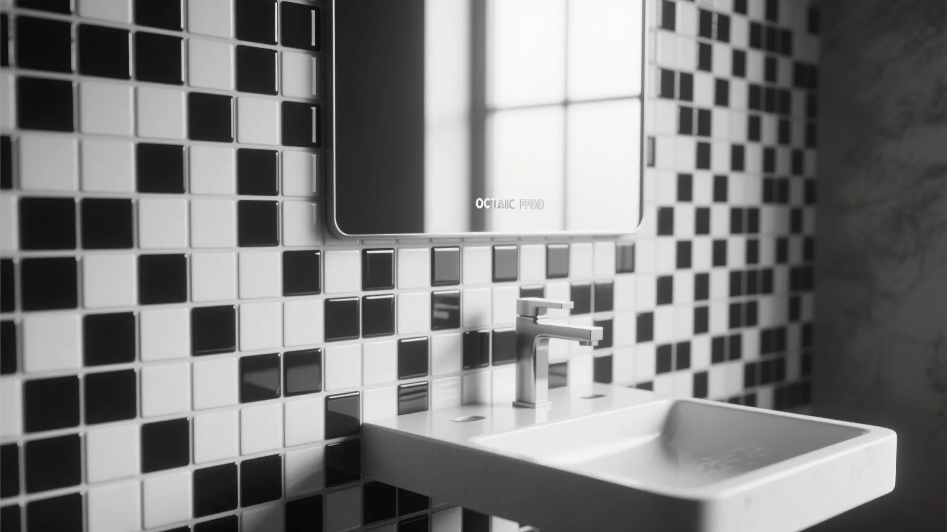 5. Monochrome mosaic feature wall