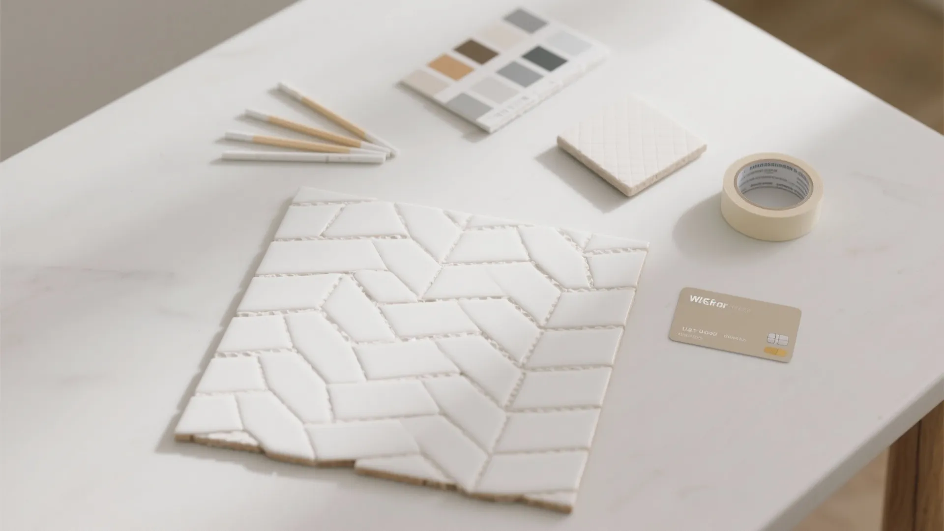 Pattern play with herringbone or chevron mosaics