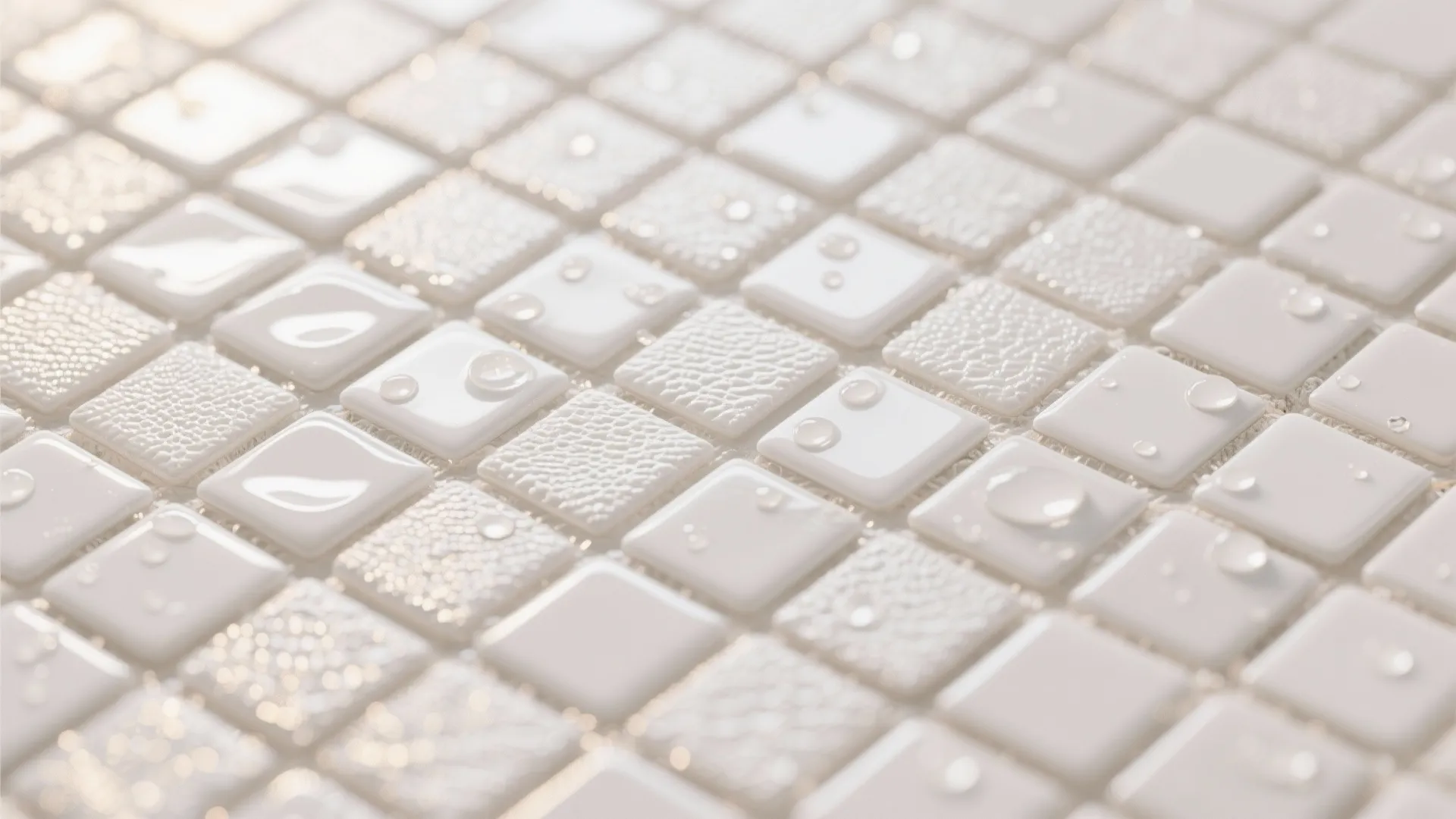 4) Warm matte porcelain with textured floor for slip resistance