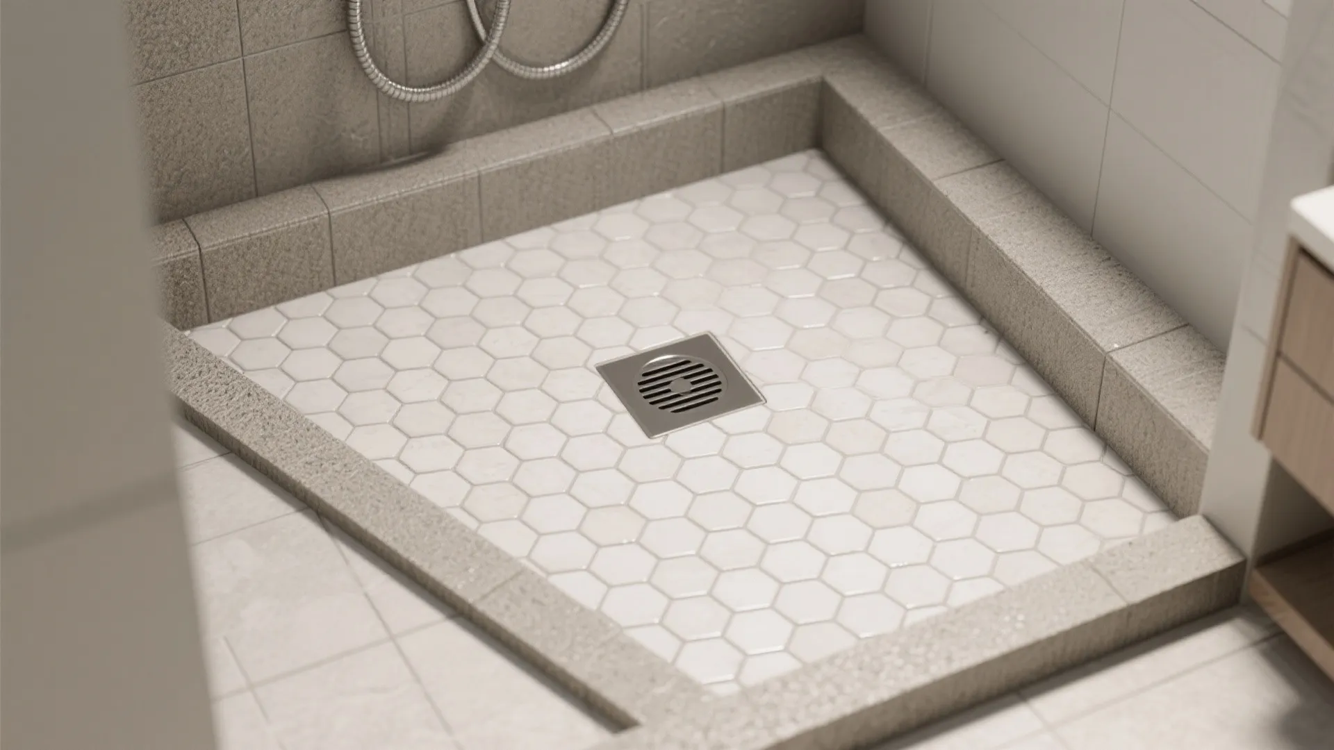 Mosaic floors (1"–2") for safer footing and smooth slopes