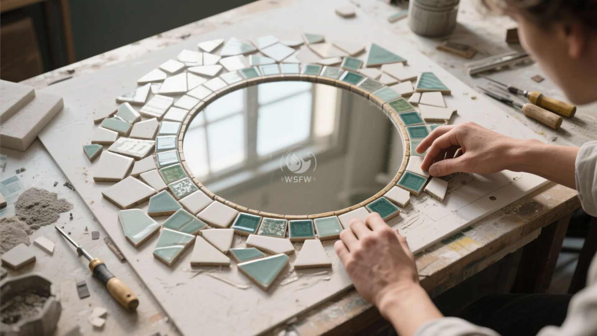 3. Mosaic Tile Inlay