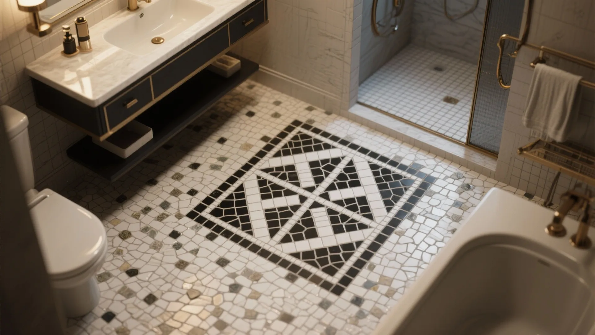 3. Geometric Mosaic Accents