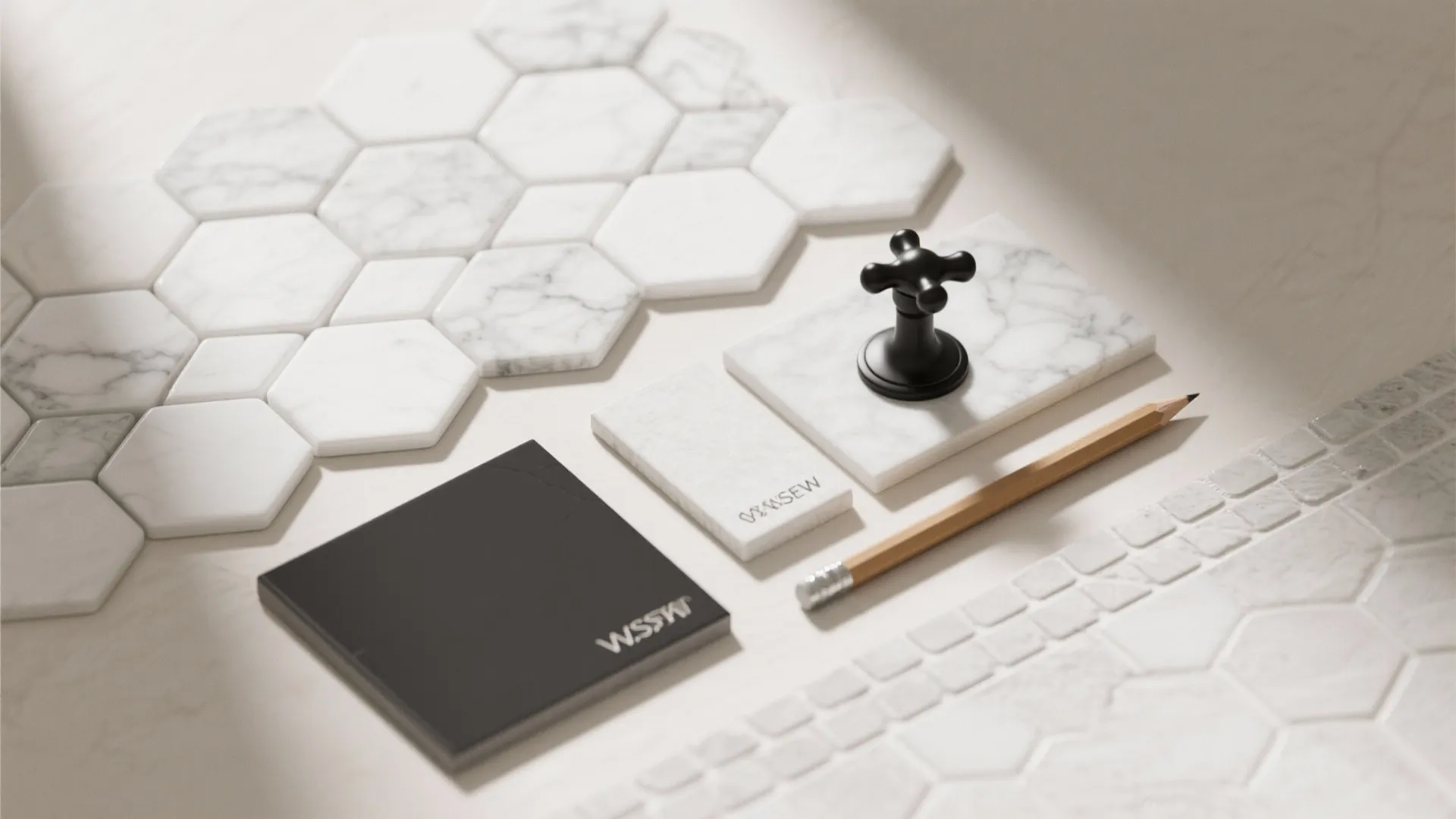 Marble mosaic accents to control cost and add detail