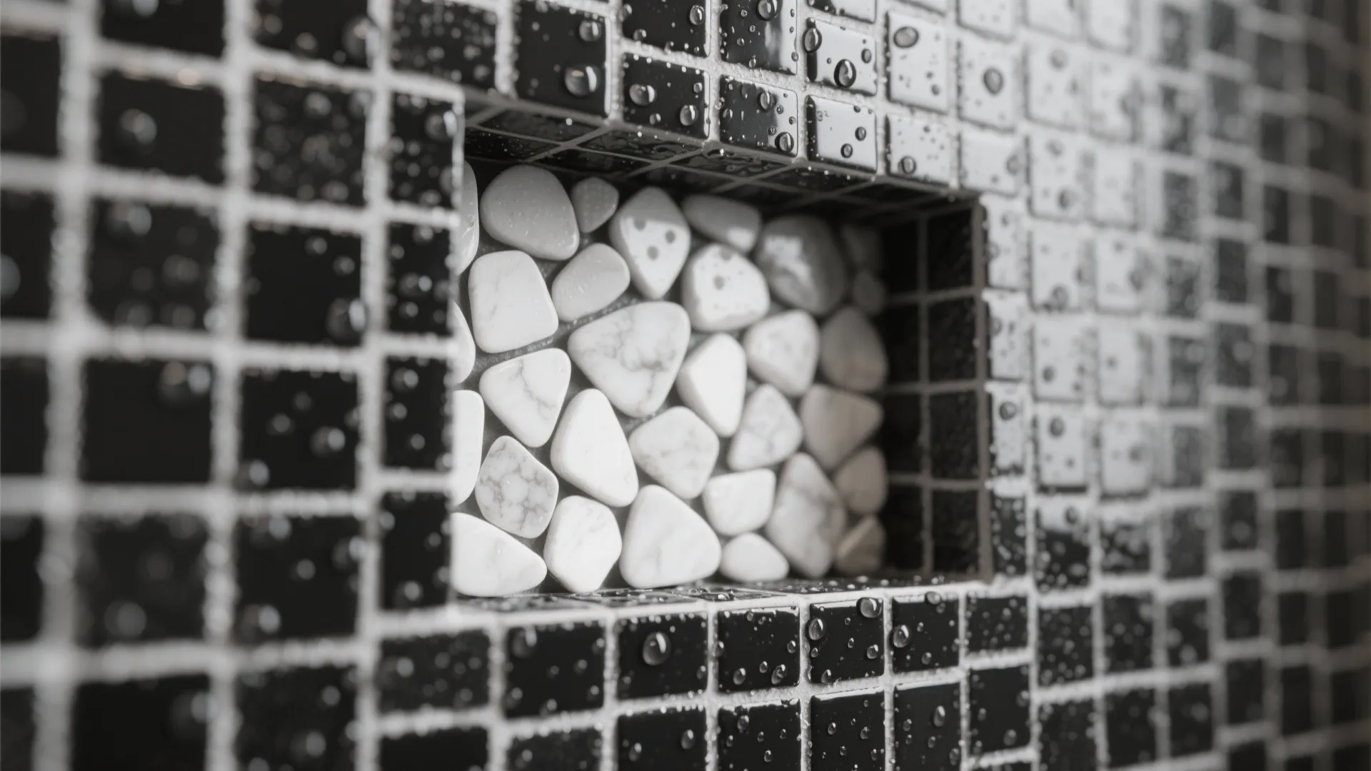 4. Monochrome Mosaic Niche