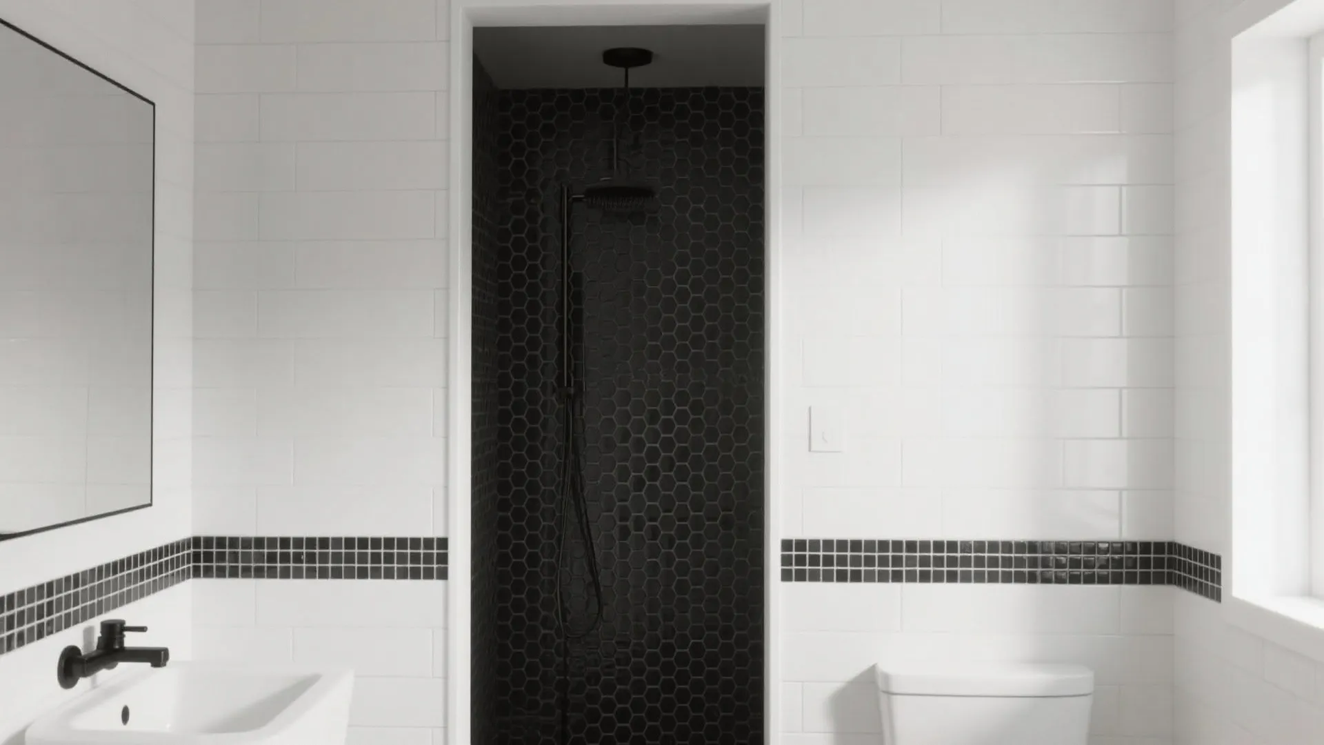 Graphic Black Mosaic Bands and Niches