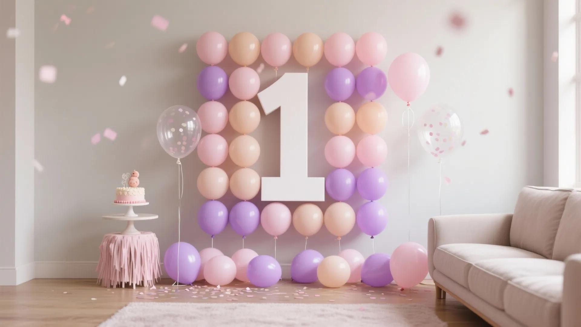 Balloon Mosaic Number + Floor Fringe